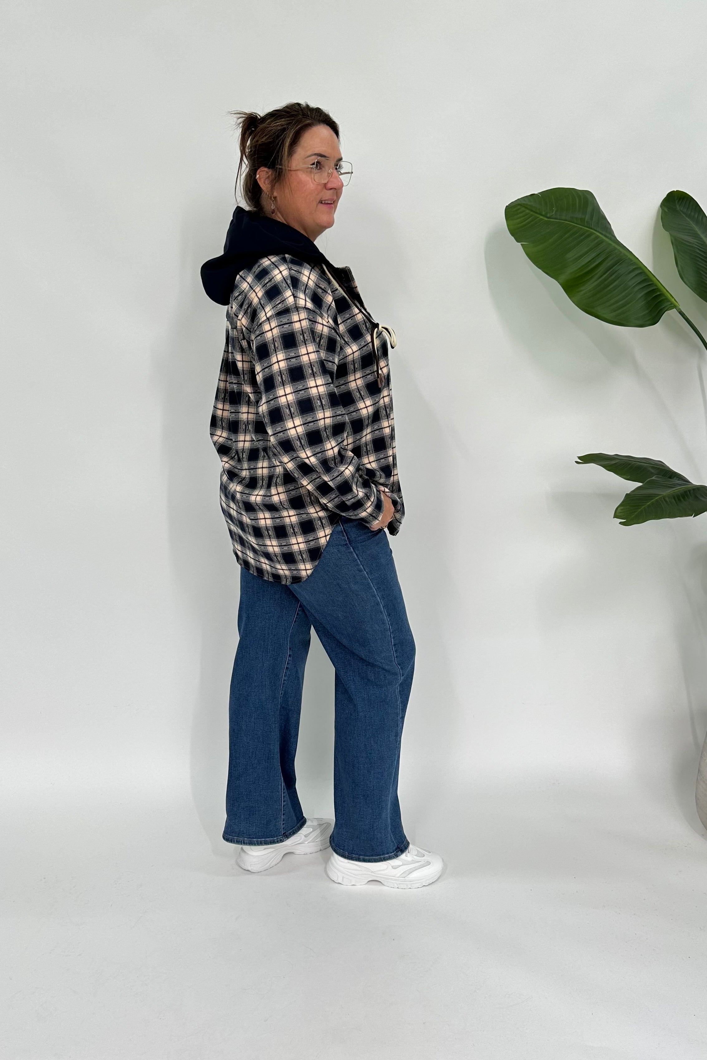 RUIT BLOUSE/JASJE MET CAPUCHON MARINE