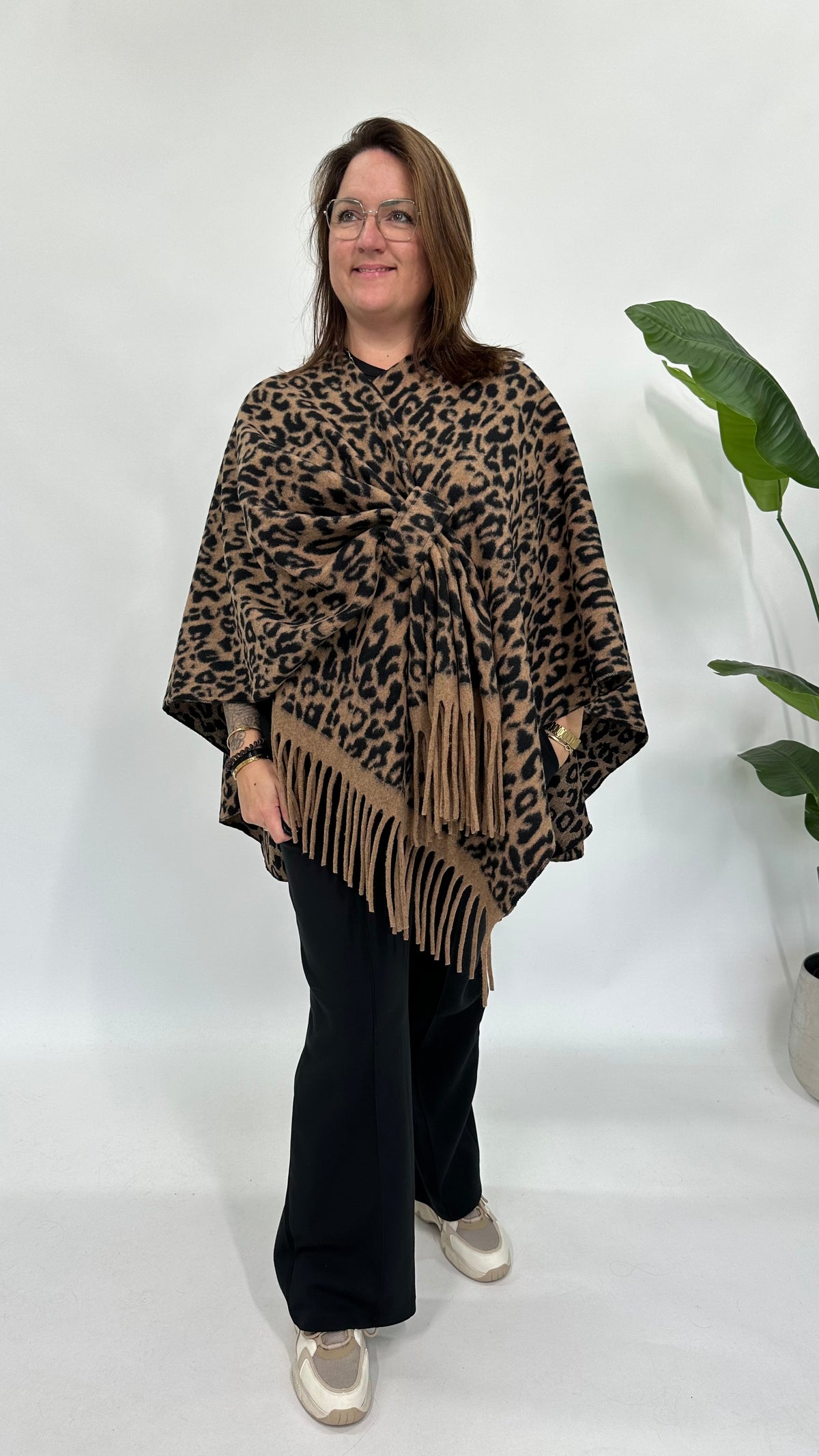 PANTER PONCHO ZWART/BRUIN