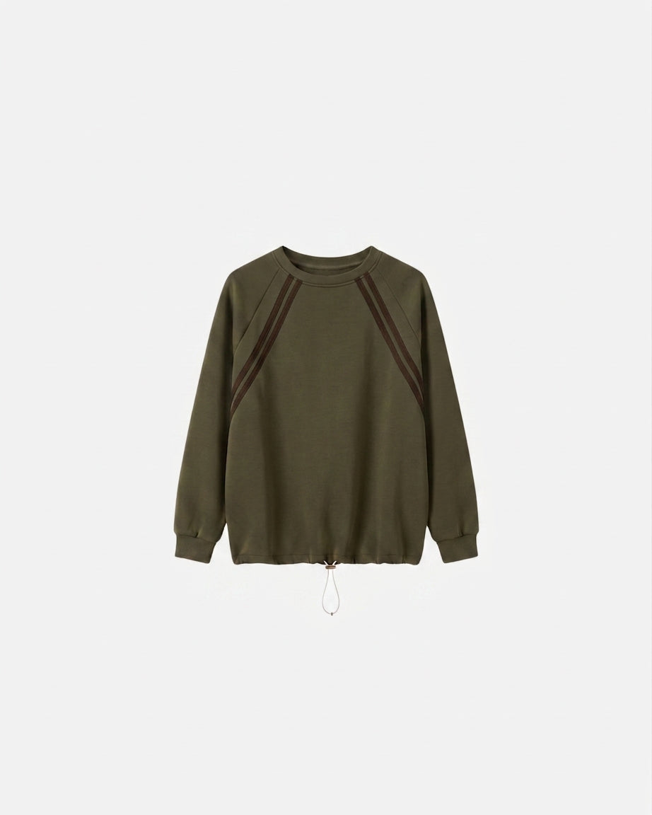SPORTI SWEATER MET KOORD ARMY