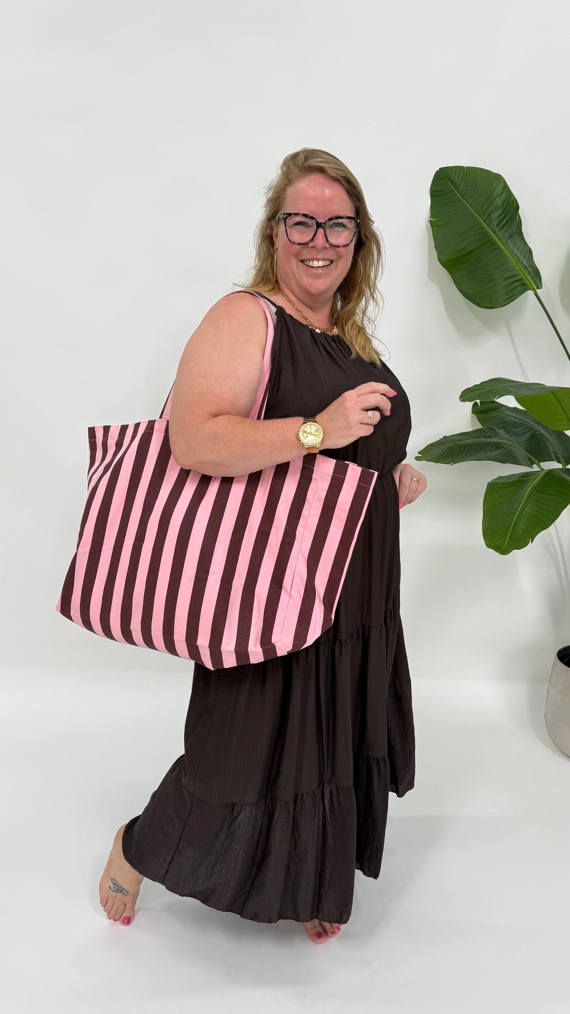 SMALL STRIPE BEACH BAG - 2140