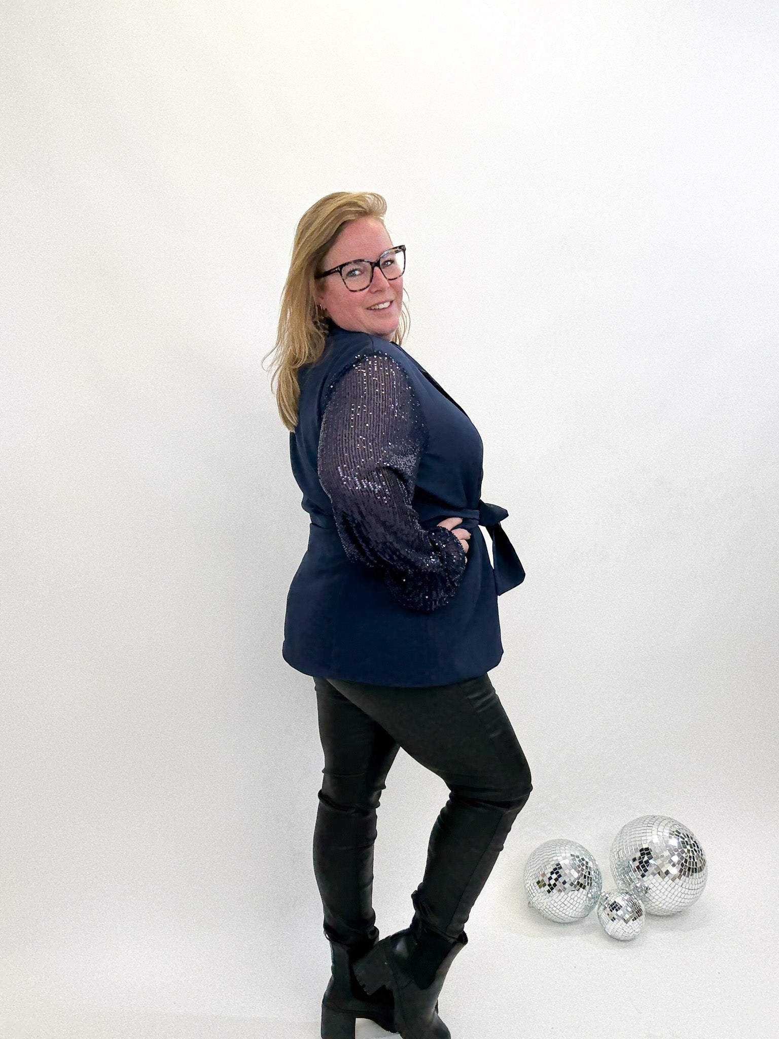 BLAZER MET GLITTER MOUW -1876