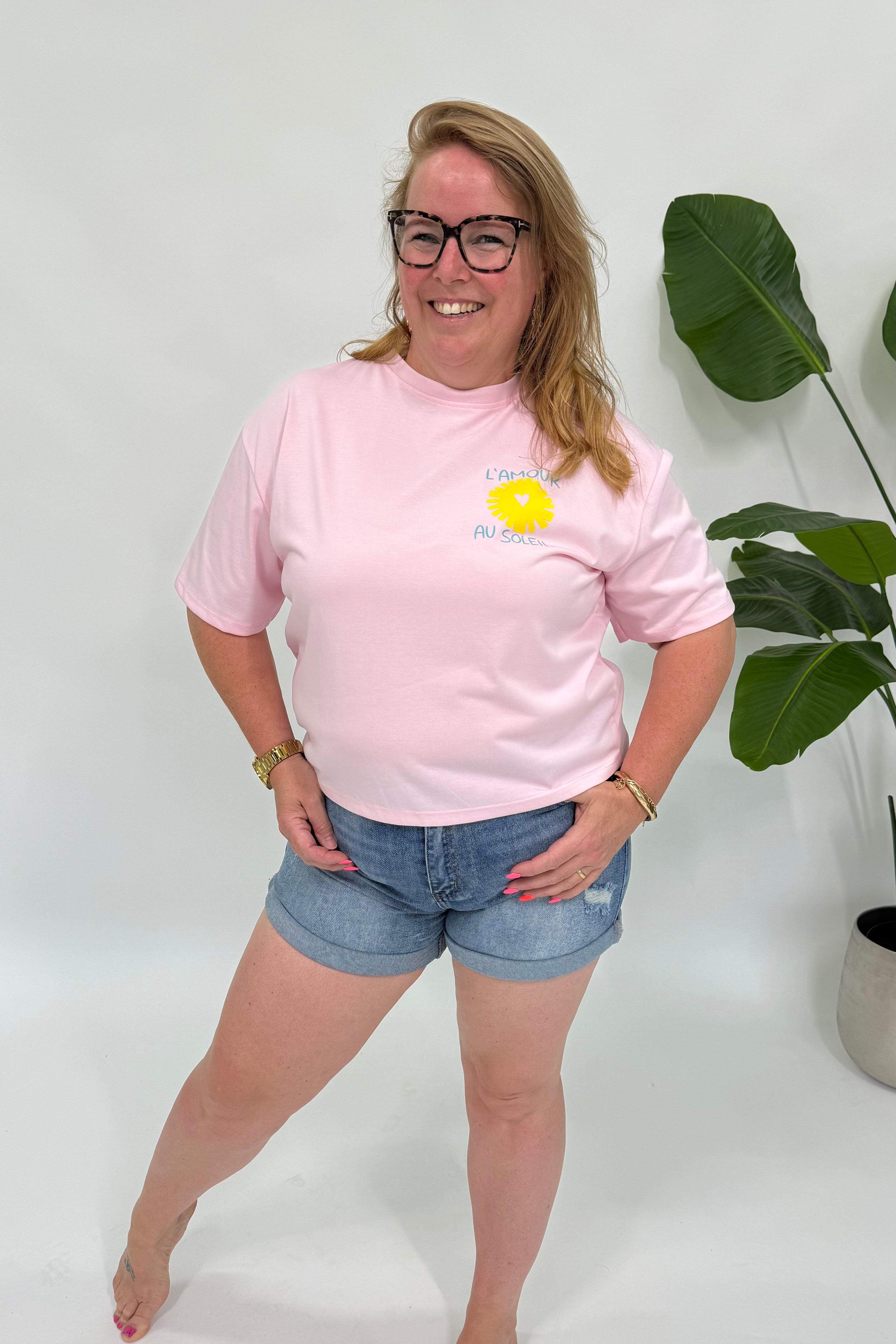 L'AMOUR AU SOLEIL T-SHIRT ROZE