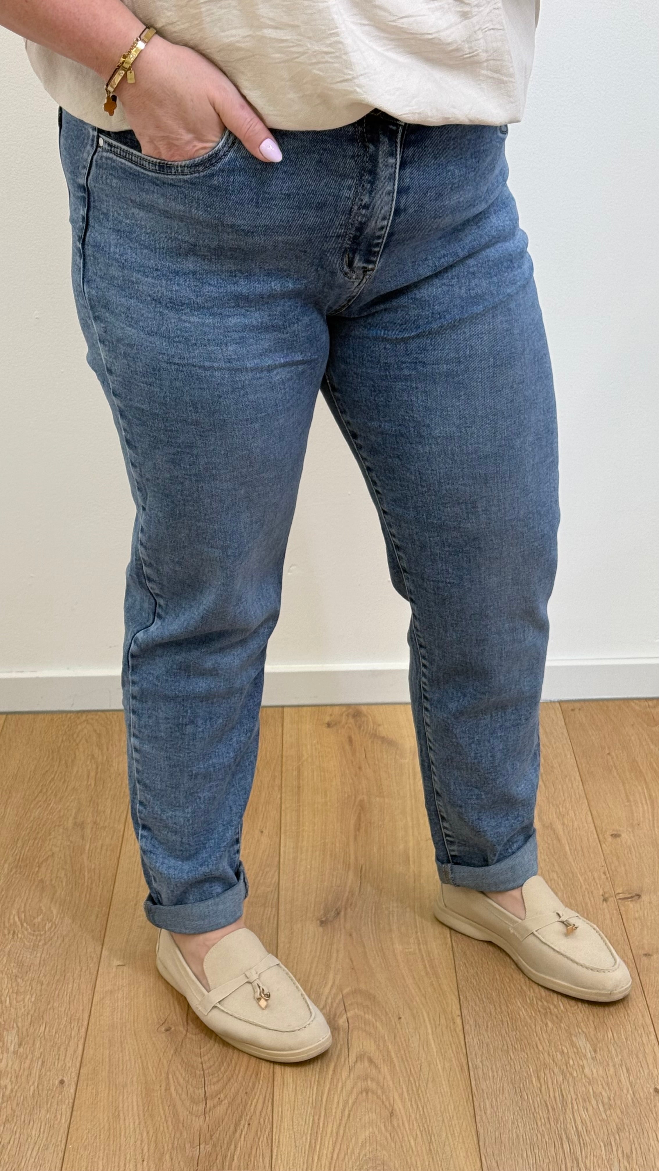 MOM WIDE LEG JEANS MERK GOODIES DJ2456 (40 bis 48) - GRAU