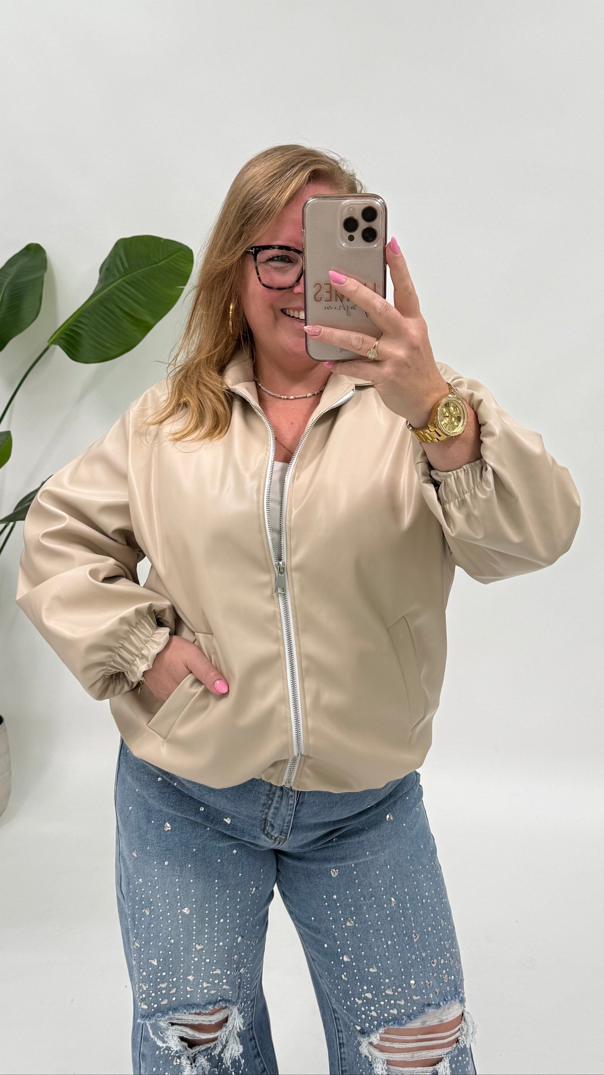 LEATHER LOOK BALLON JACKET - 2161