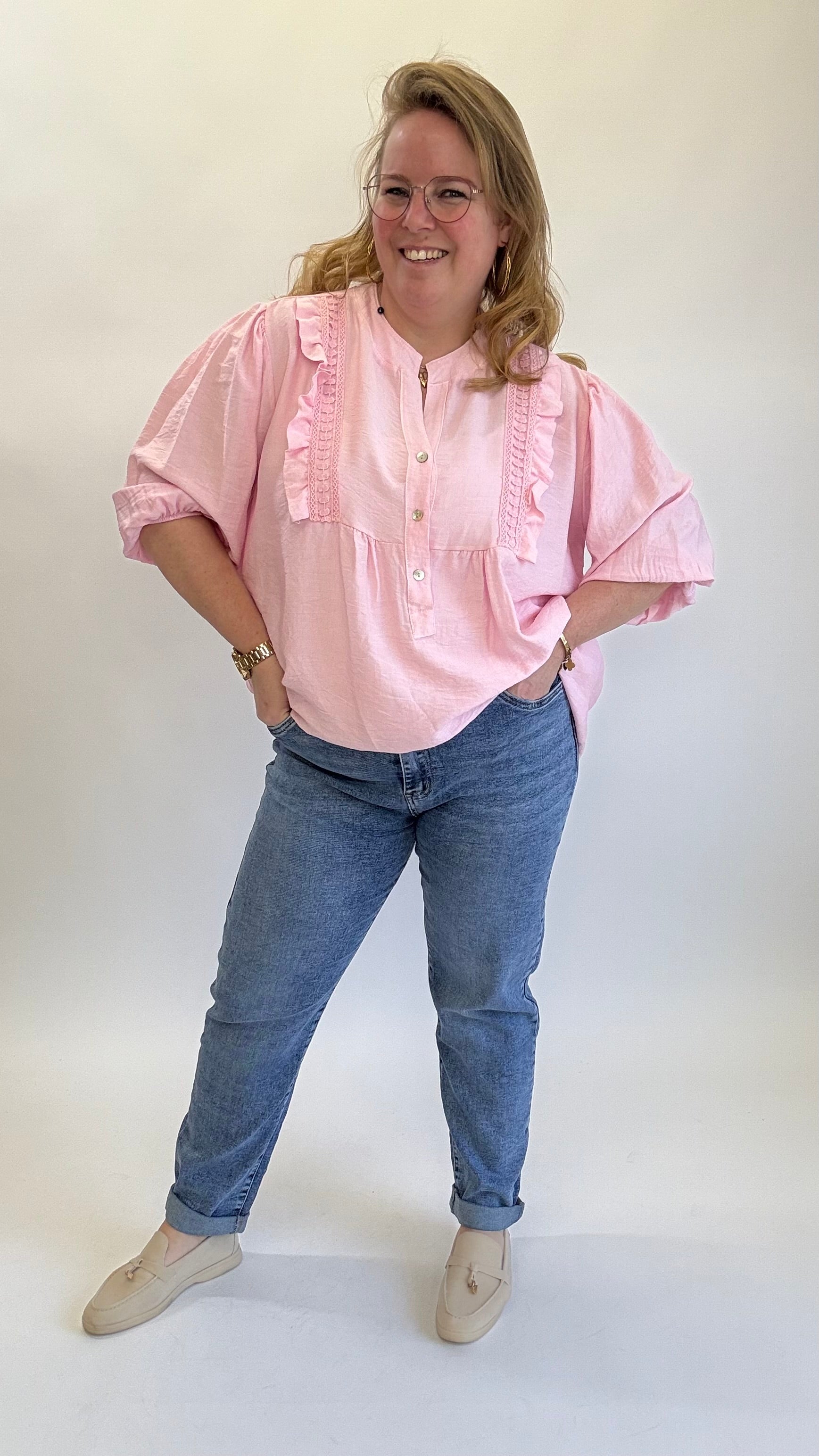 MOM WIDE LEG JEANS MERK GOODIES DJ2456 (40 bis 48) - GRAU
