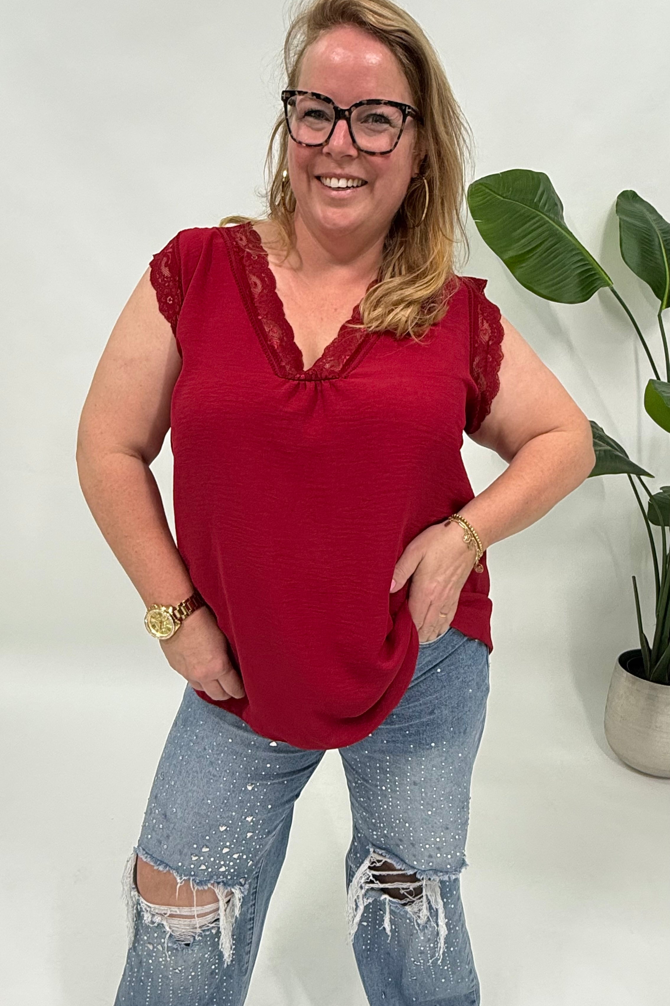 MILA TOP BURGUNDY
