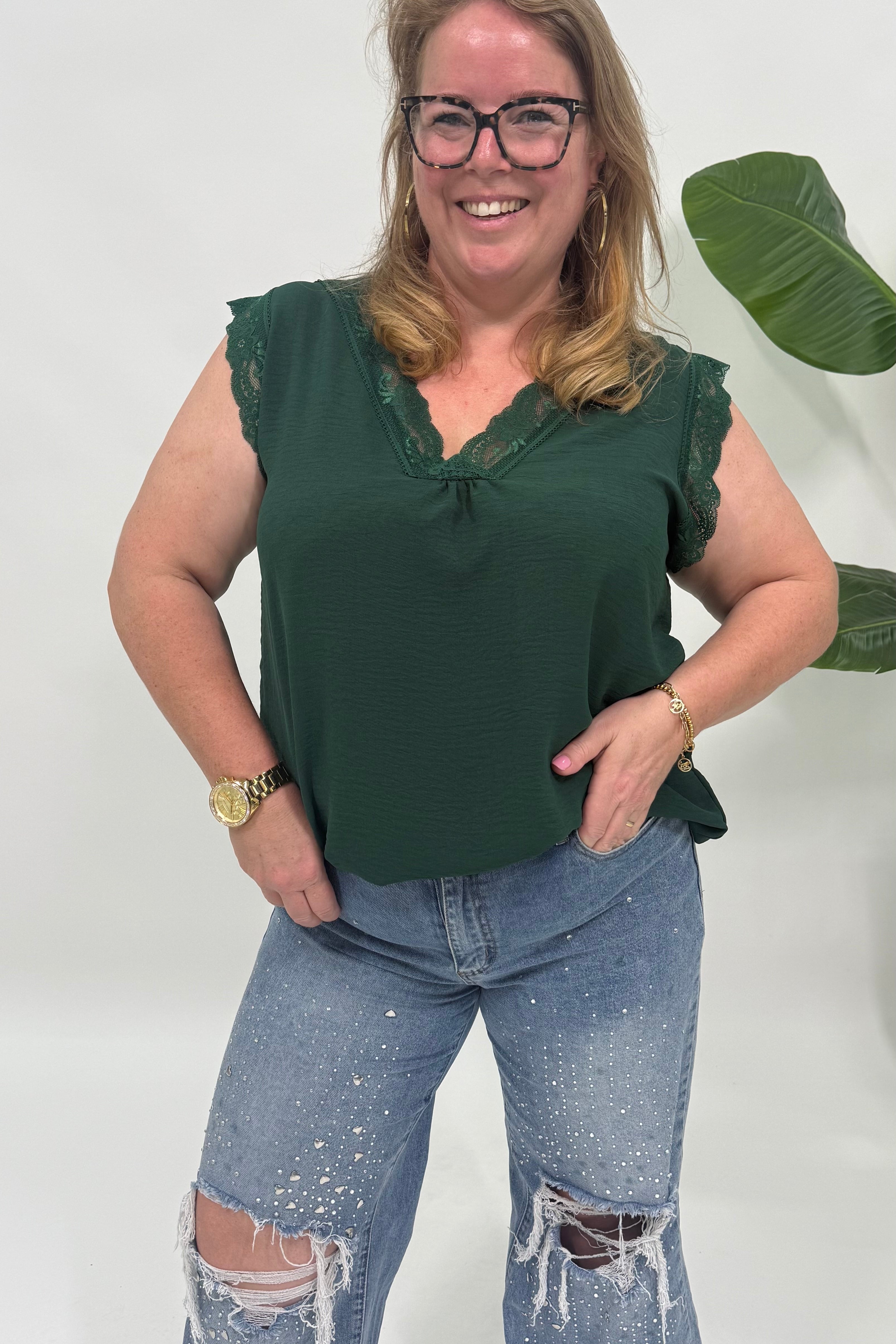 MILA TOP FORREST GREEN