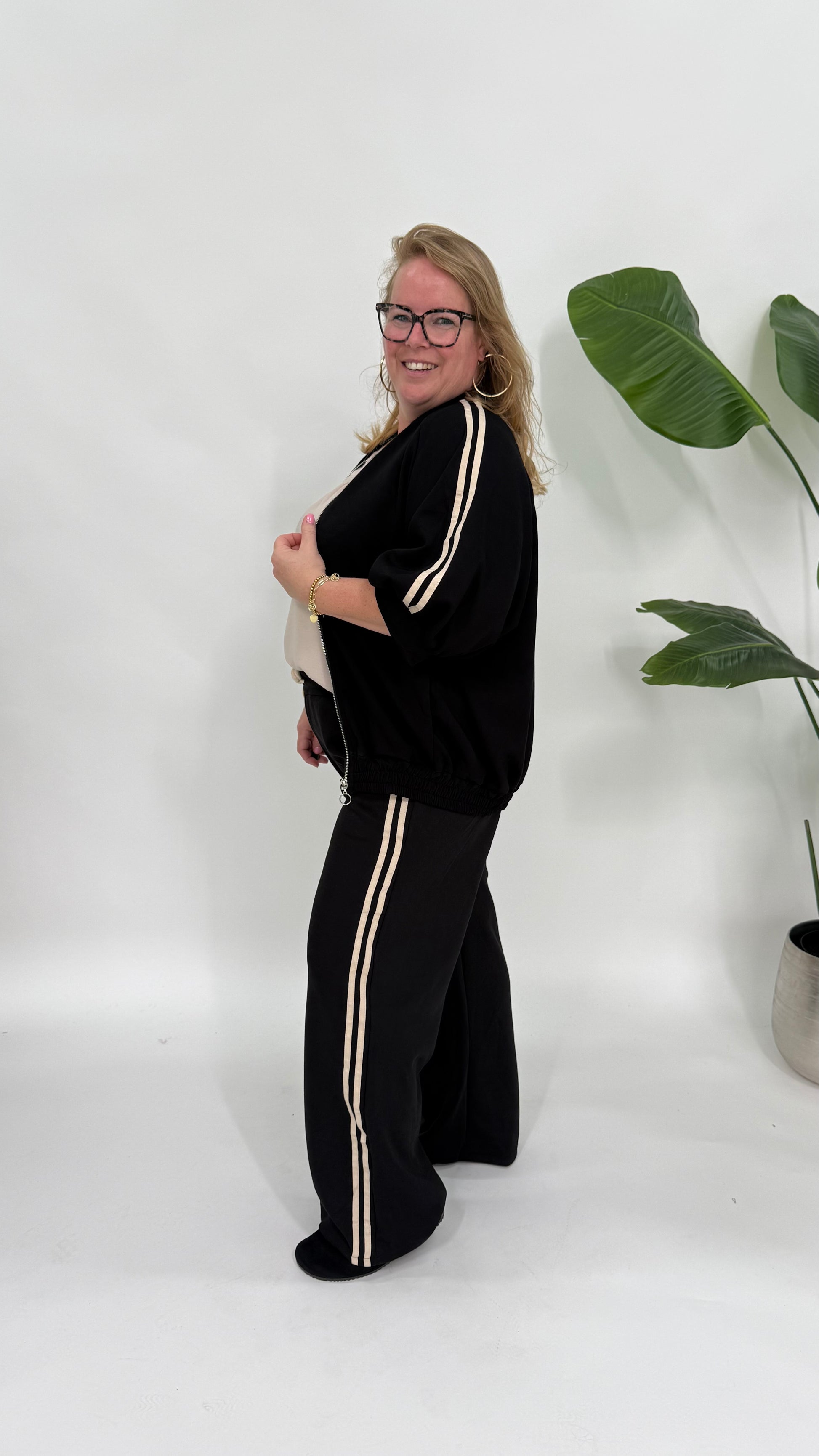 SPORTI STREEP SET MET VEST ZWART