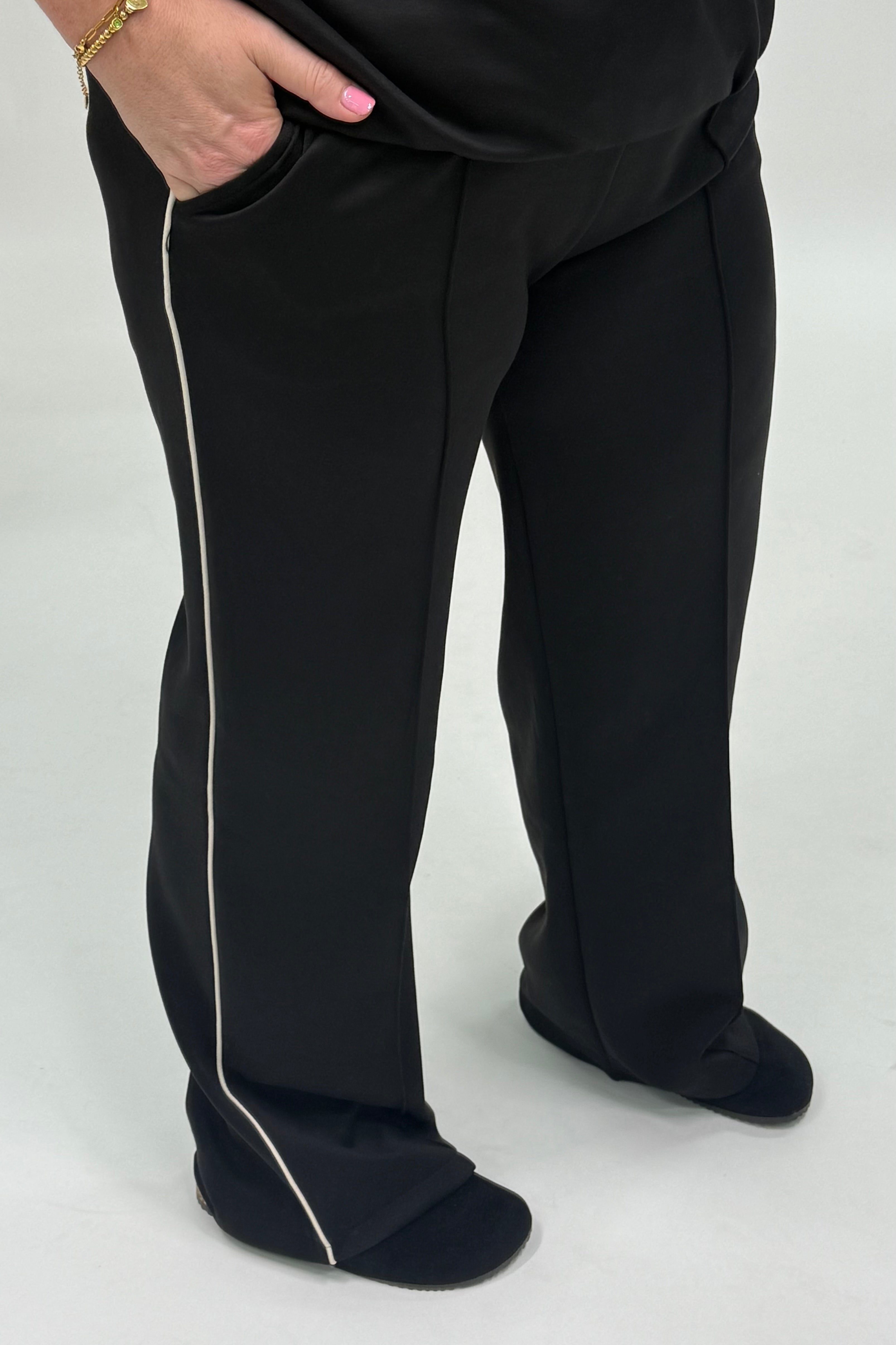 JOGGER PANTALON MET BIES ZWART