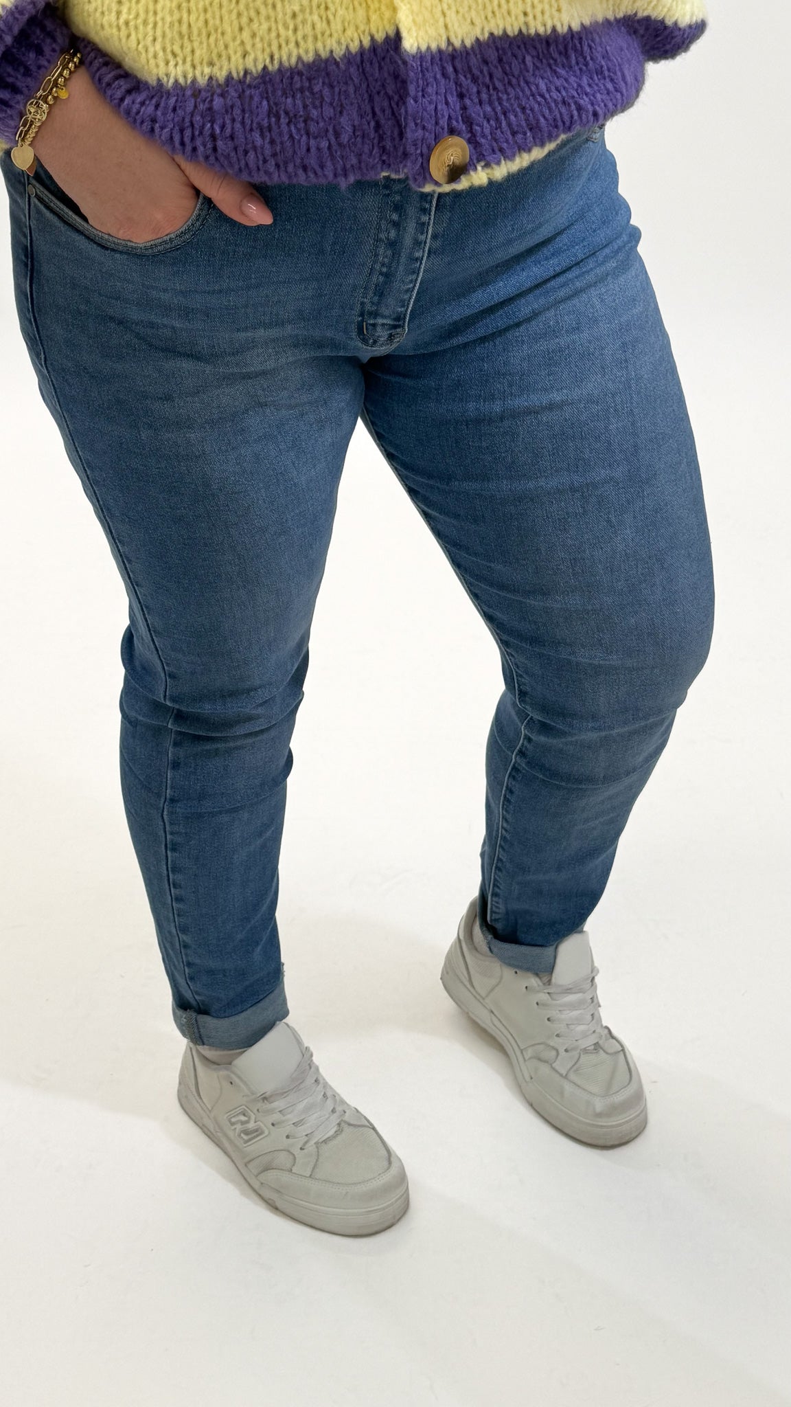 MOM WIDE LEG JEANS MERK GOODIES DJ2456 (40 bis 48) - GRAU