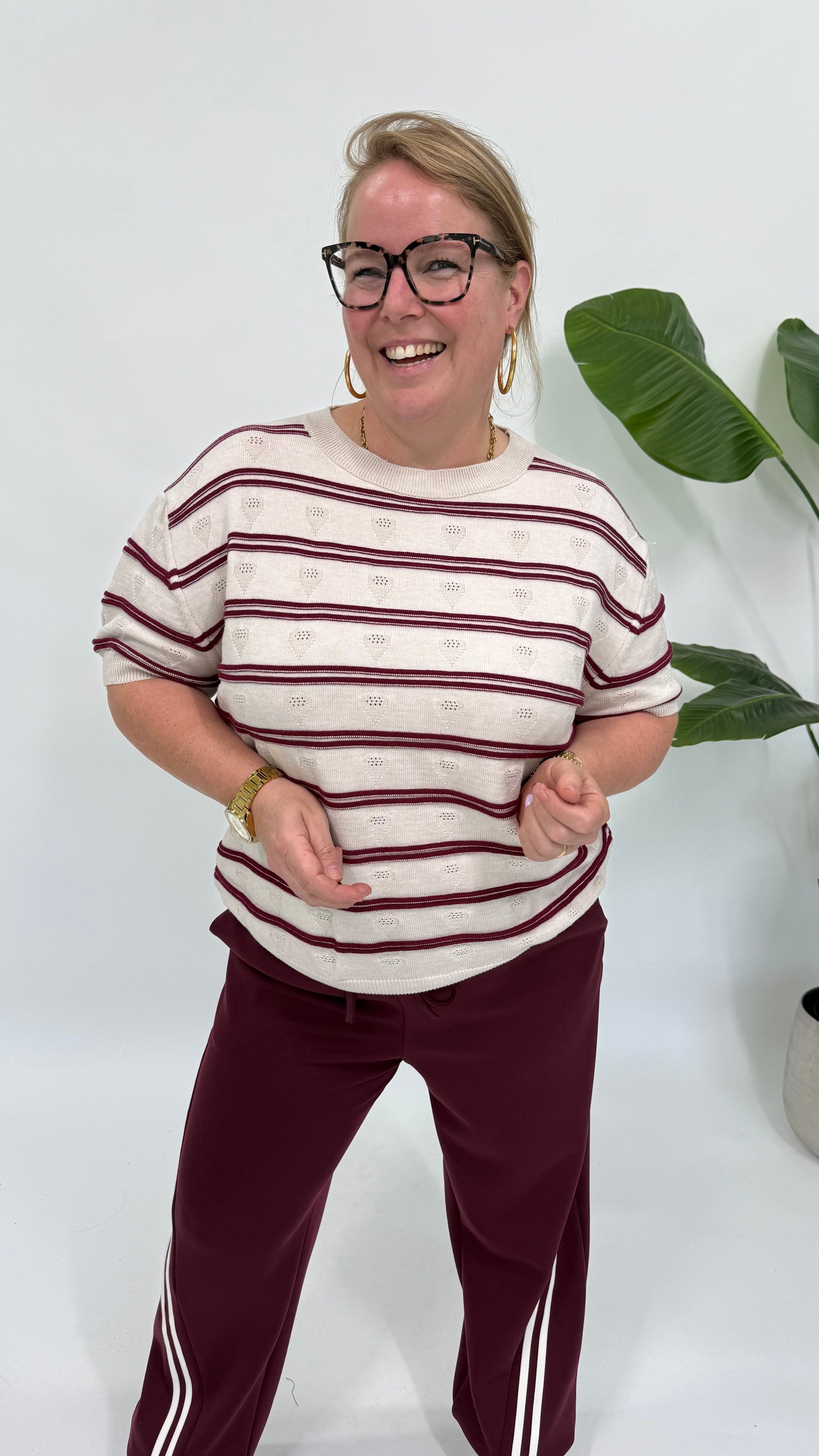 ZACHTE STREEP TOP MET HARTJES - 2183