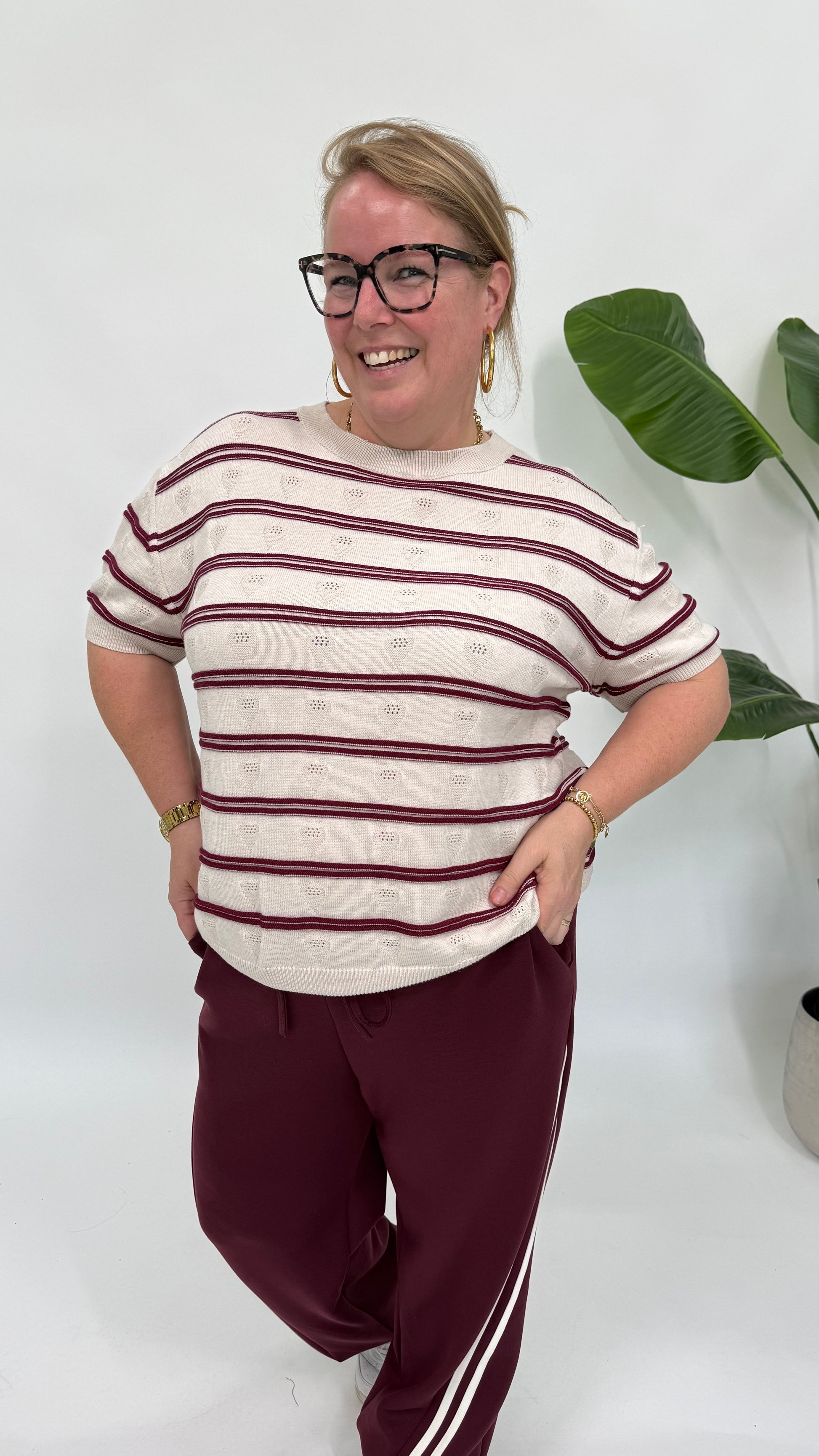 ZACHTE STREEP TOP MET HARTJES - 2183