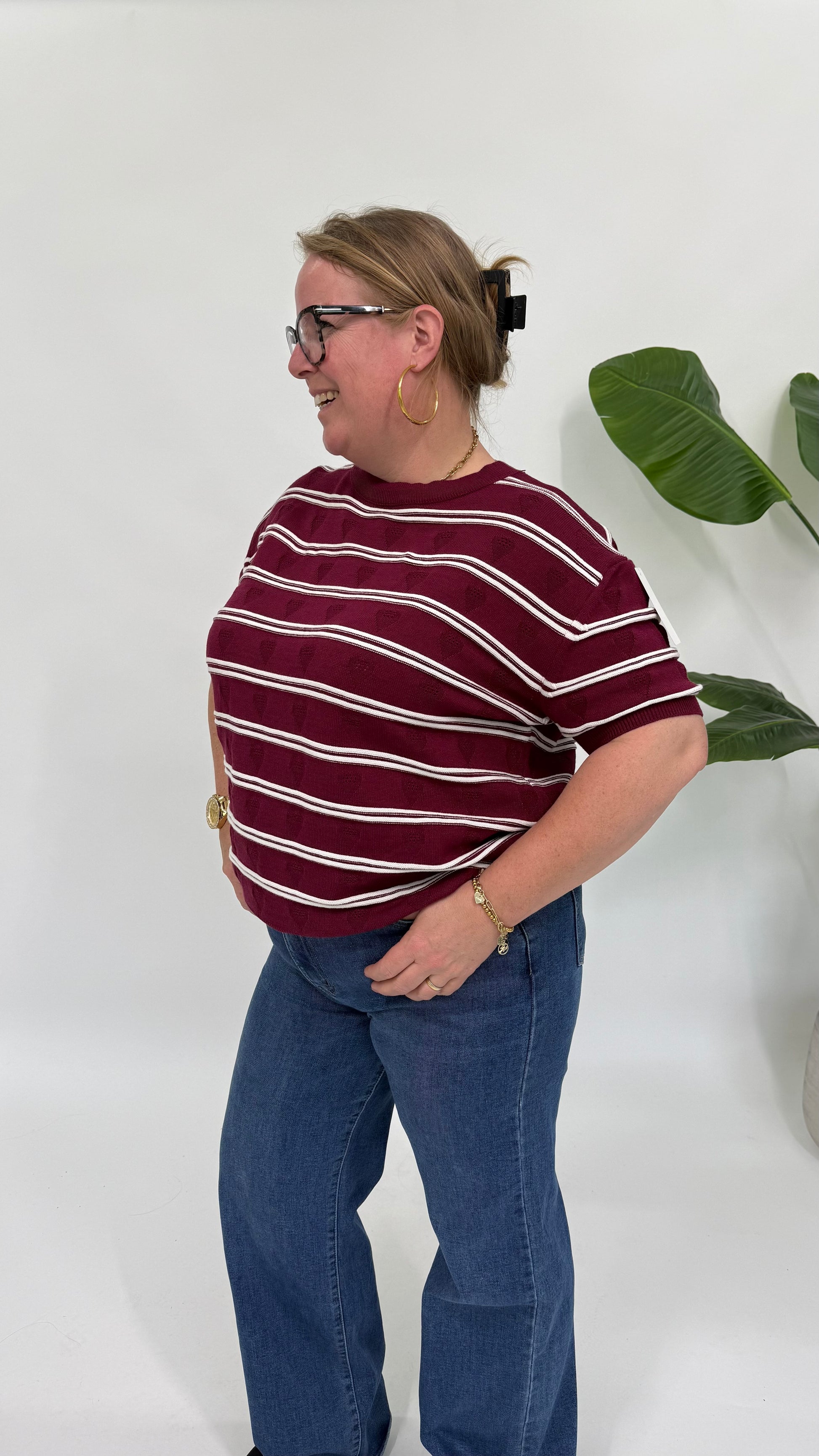 ZACHTE STREEP TOP MET HARTJES - 2183