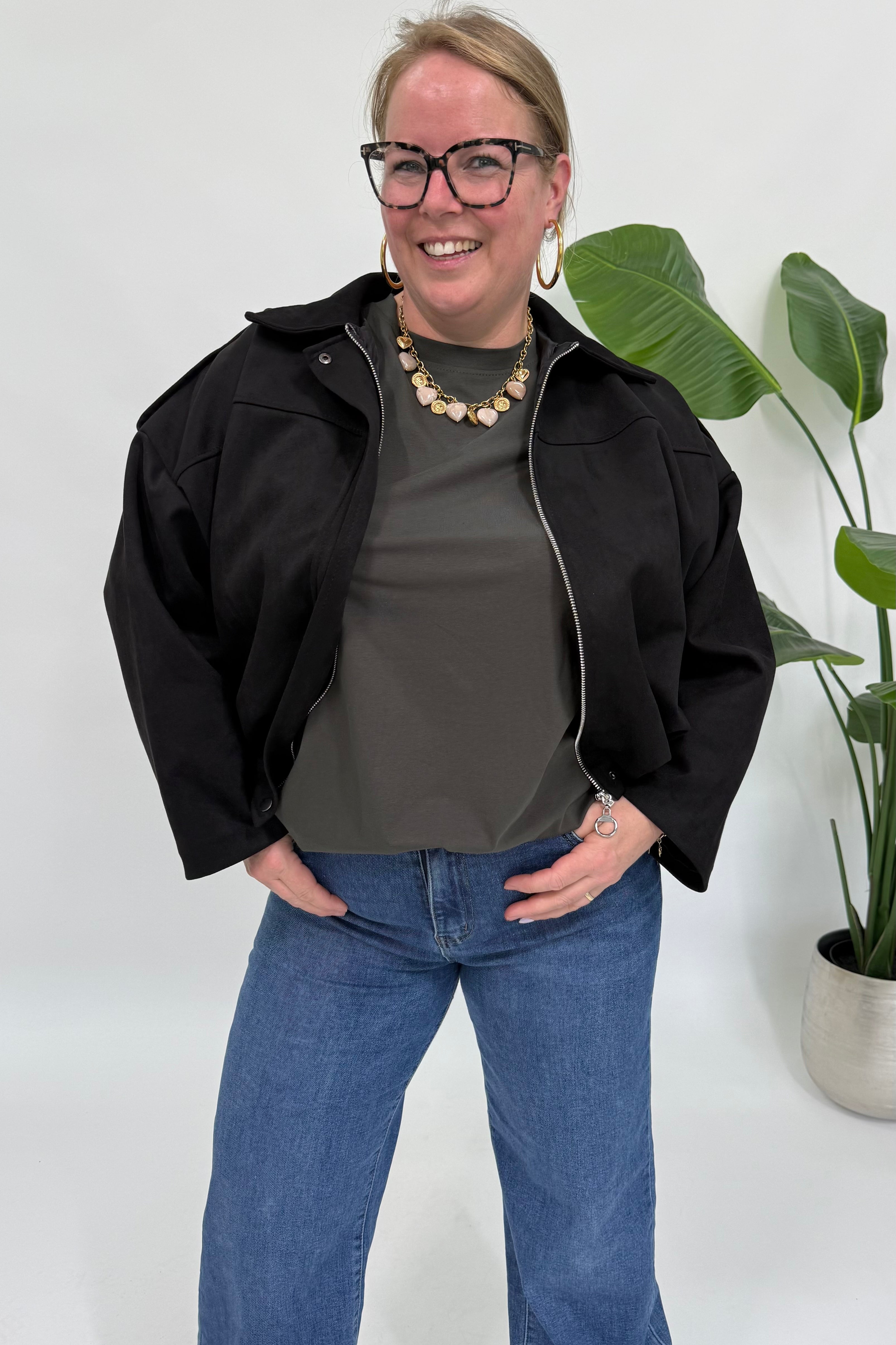 SUEDE LOOK CARGO JASJE ZWART