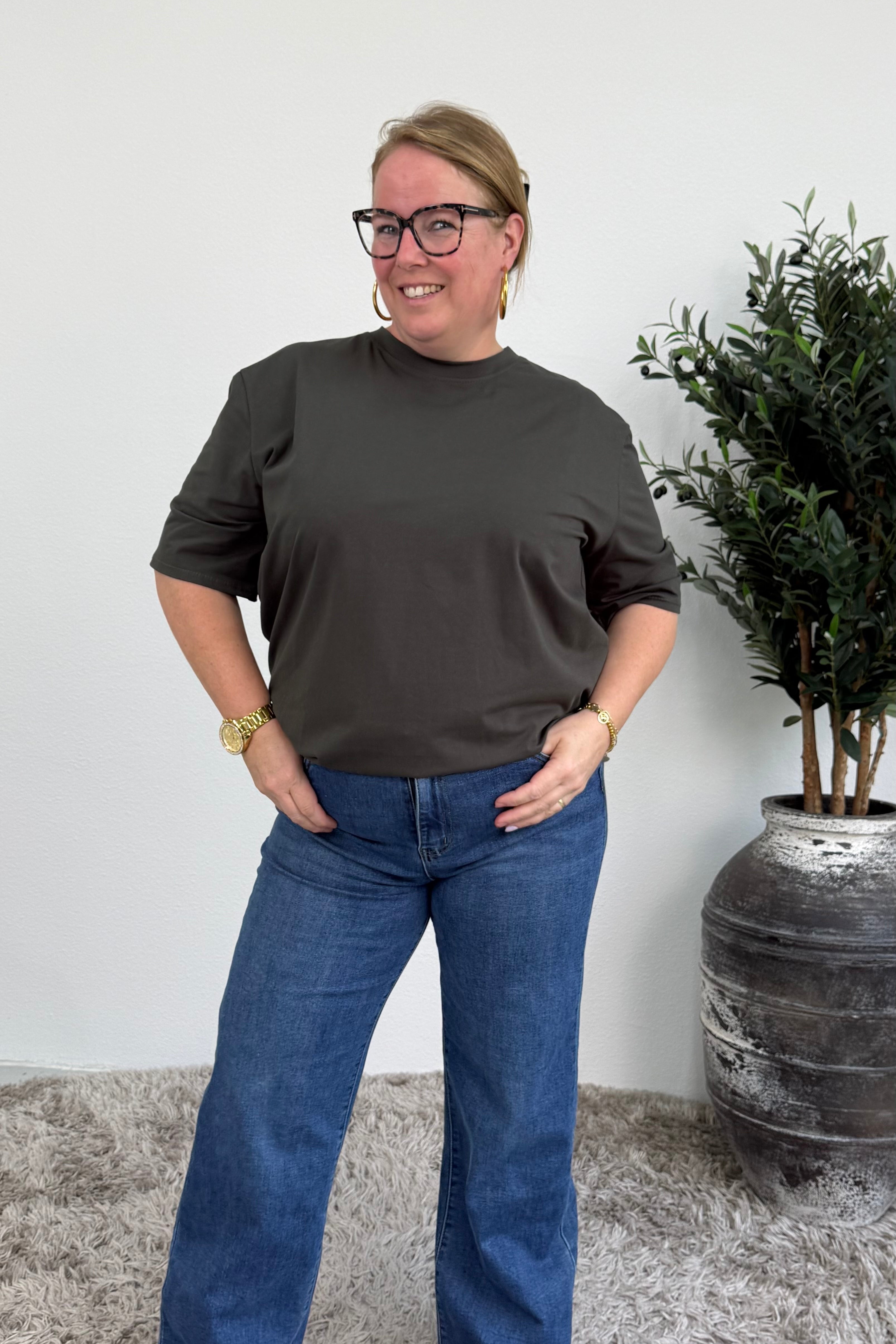 BASIC KATOENEN T-SHIRT ARMY