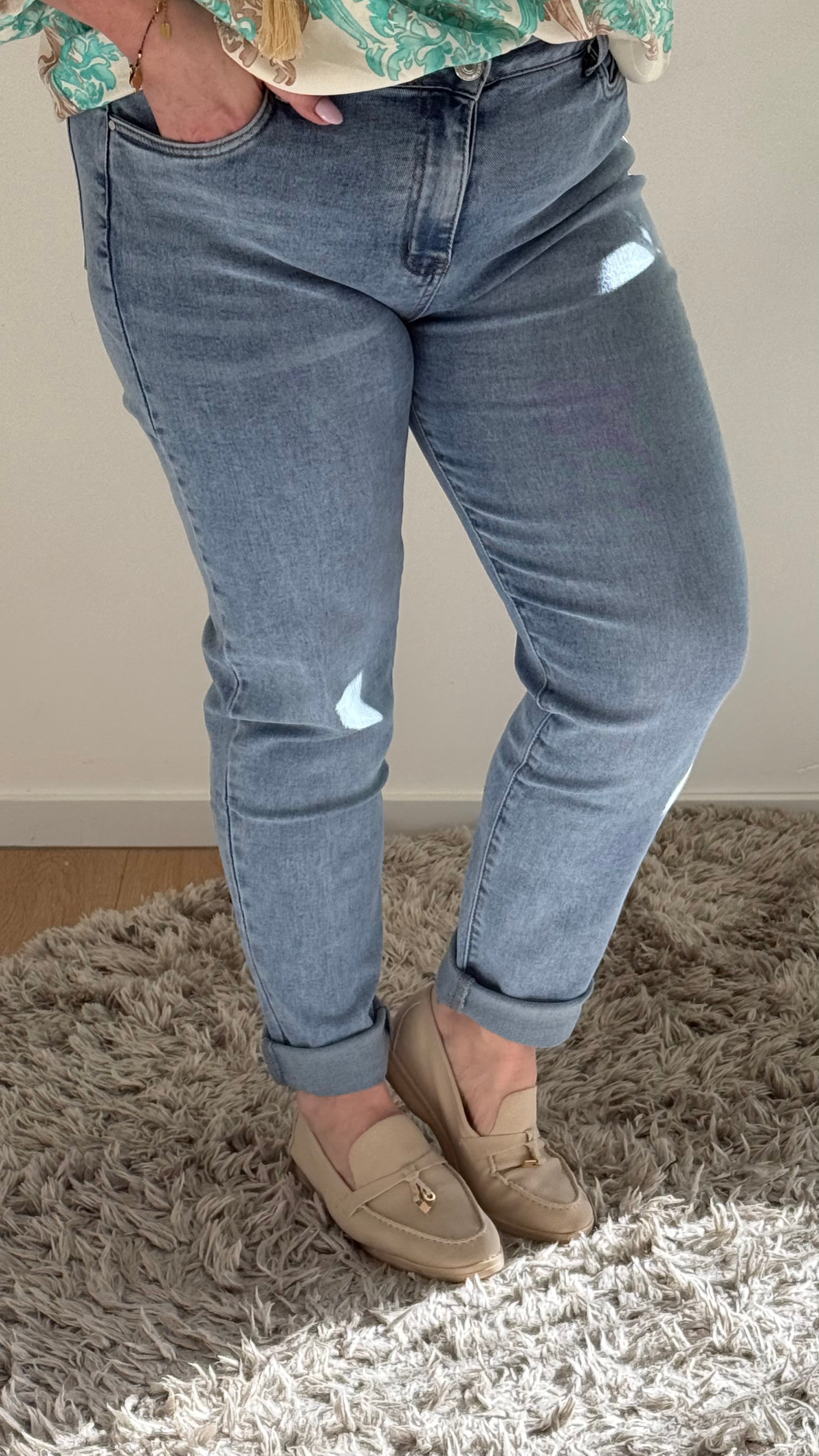 MOM WIDE LEG JEANS MERK GOODIES DJ2456 (40 bis 48) - GRAU