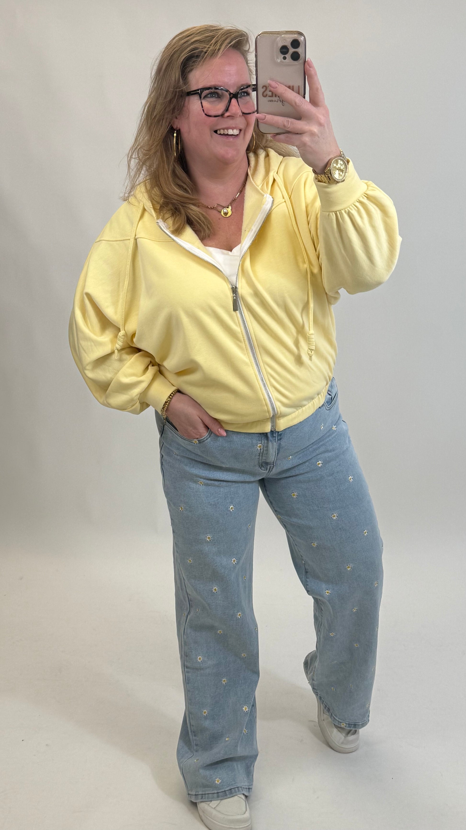 MOM WIDE LEG JEANS MERK GOODIES DJ2456 (40 bis 48) - GRAU