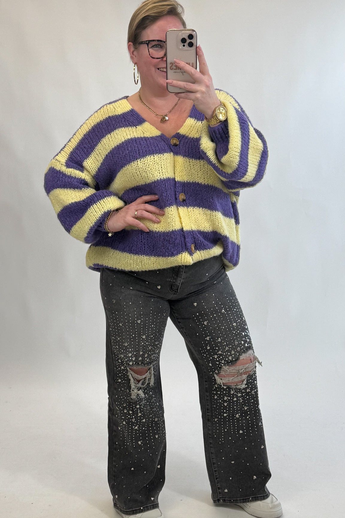 MOM WIDE LEG JEANS MERK GOODIES DJ2456 (40 bis 48) - GRAU