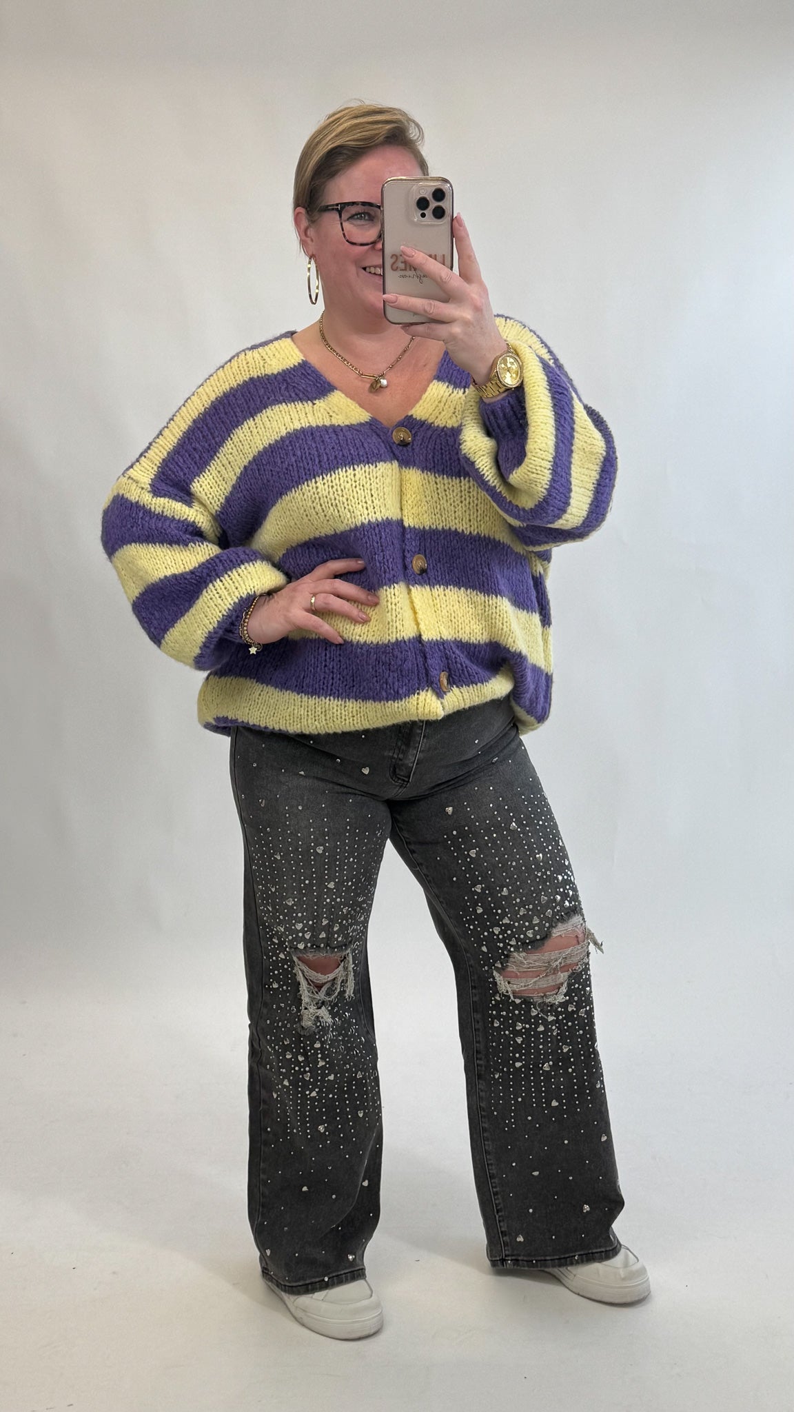 MOM WIDE LEG JEANS MERK GOODIES DJ2456 (40 bis 48) - GRAU