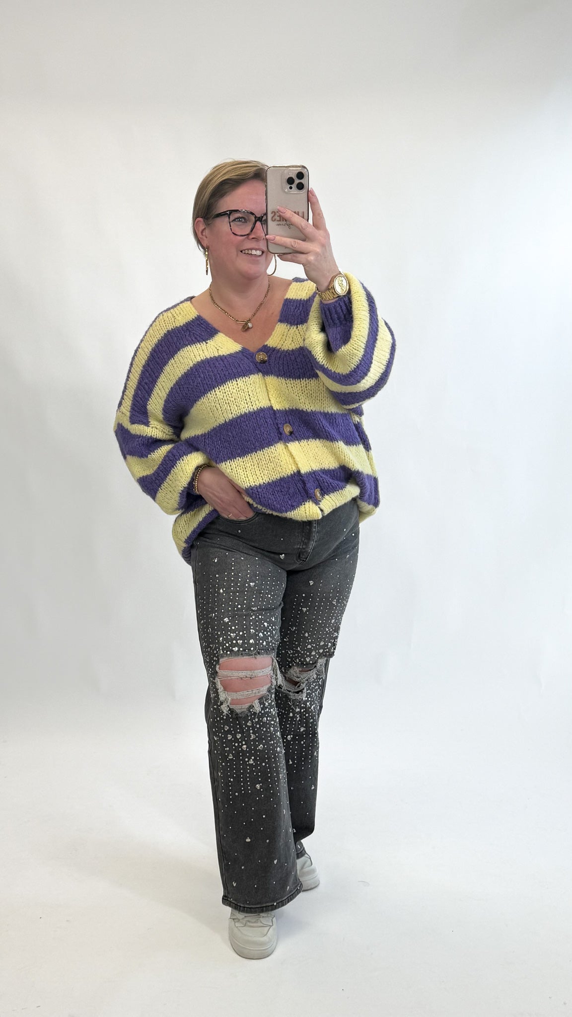 MOM WIDE LEG JEANS MERK GOODIES DJ2456 (40 bis 48) - GRAU