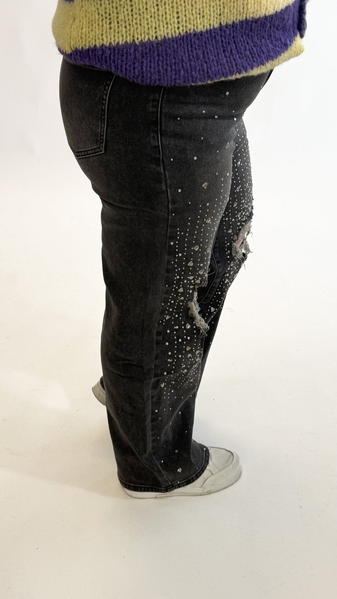 MOM WIDE LEG JEANS MERK GOODIES DJ2456 (40 bis 48) - GRAU