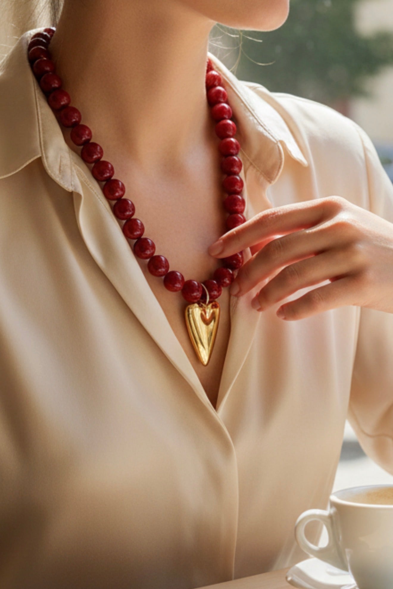 DIAMANT-HERZ-KETTE - GOLD