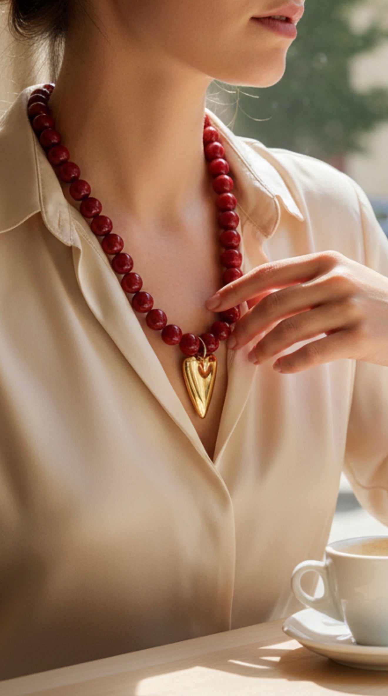 DIAMANT-HERZ-KETTE - GOLD