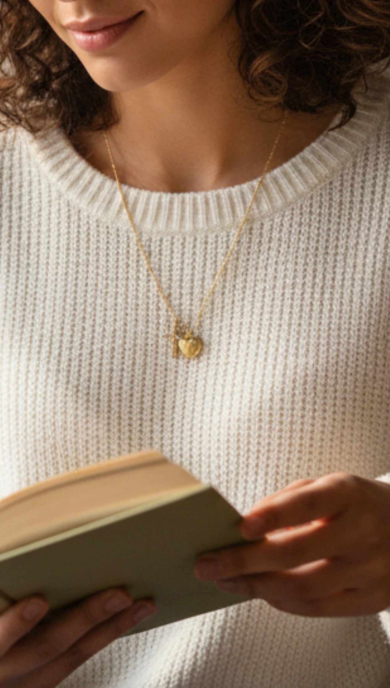 DIAMANT-HERZ-KETTE - GOLD