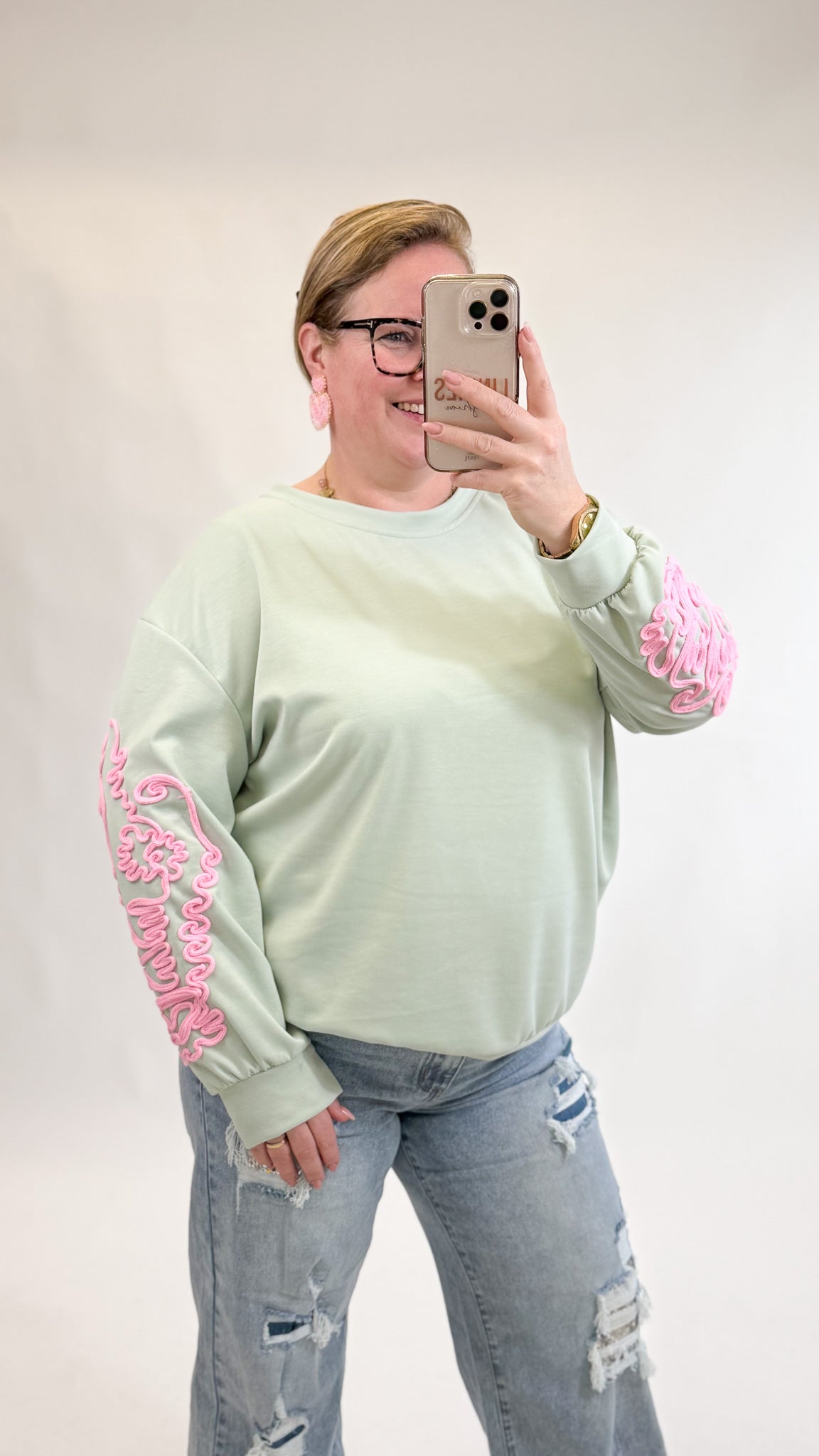 BORDUUR MOUW SWEATER - 1908