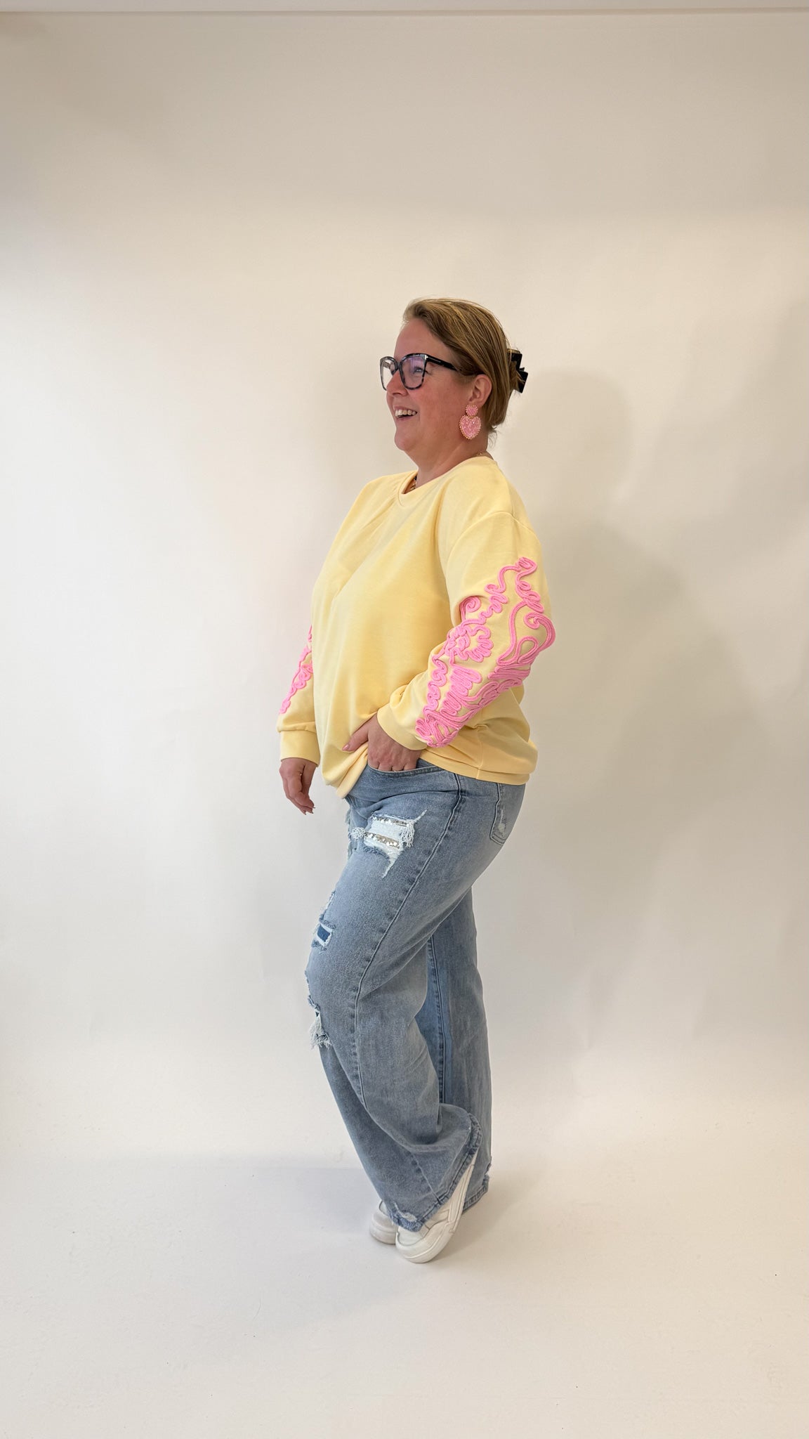 BORDUUR MOUW SWEATER - 1908