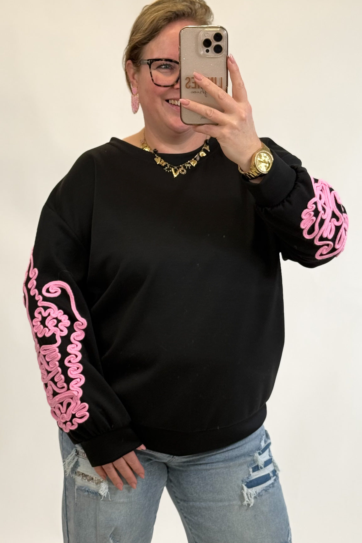 BORDUUR MOUW SWEATER - 1908