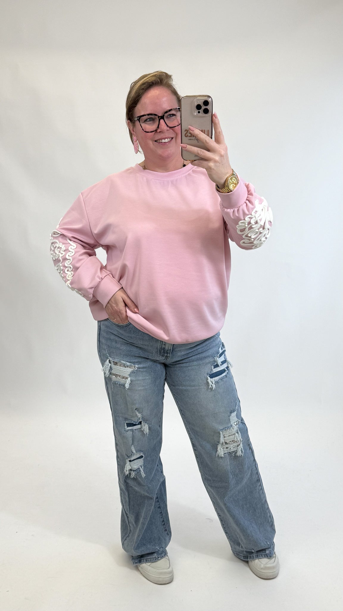 BORDUUR MOUW SWEATER - 1908