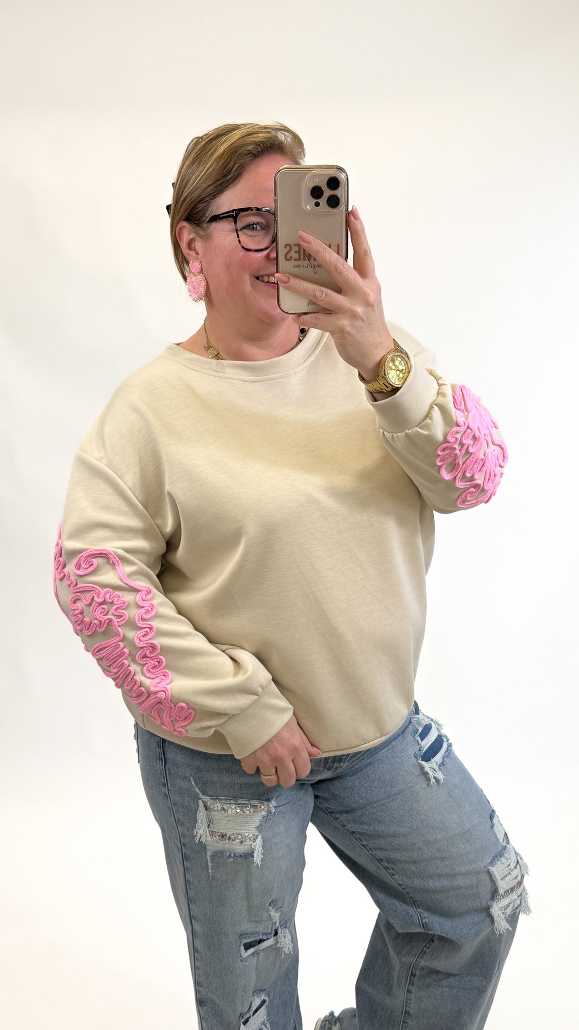 BORDUUR MOUW SWEATER - 1908