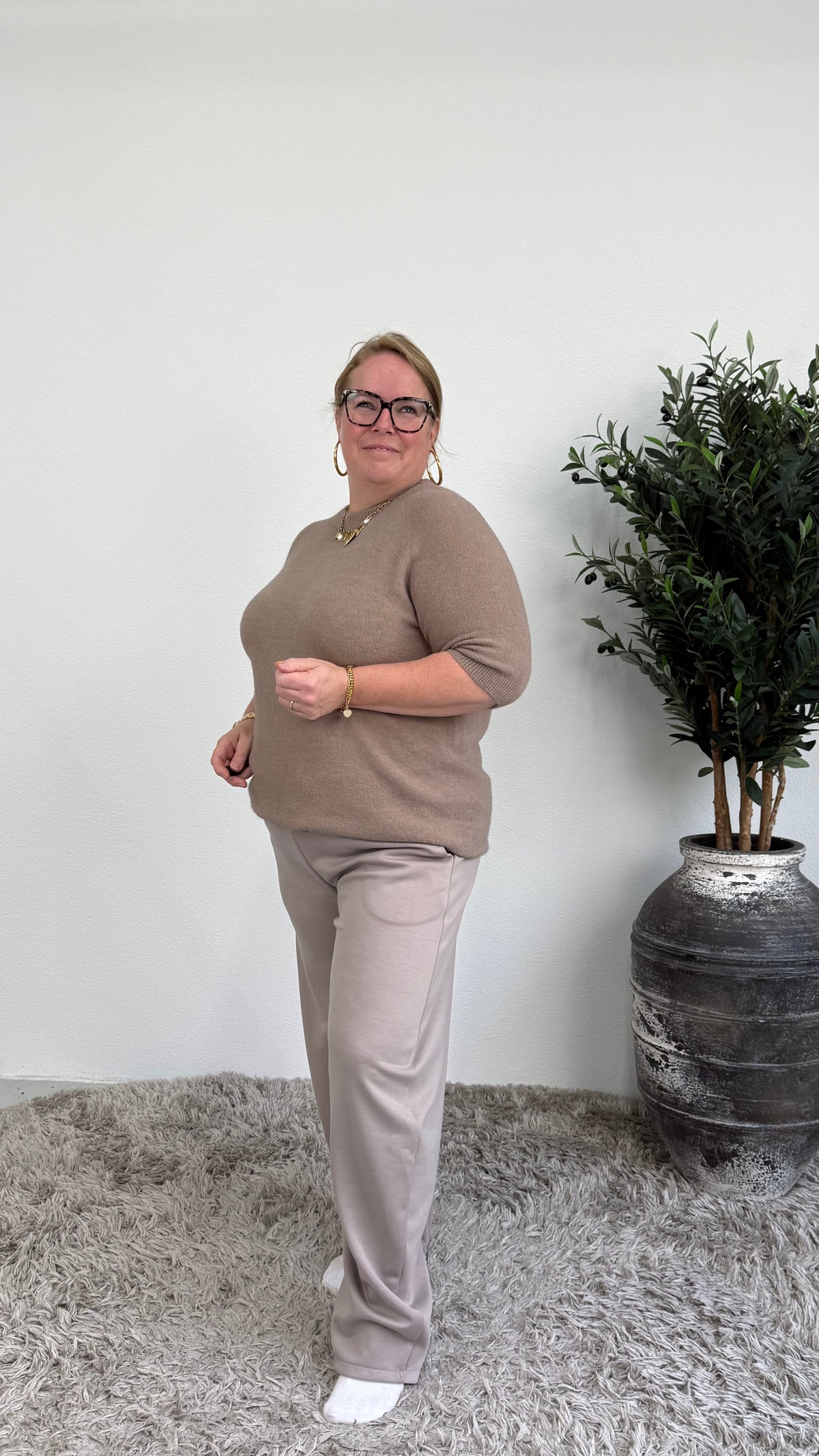ZACHTE TOP BASIC TAUPE