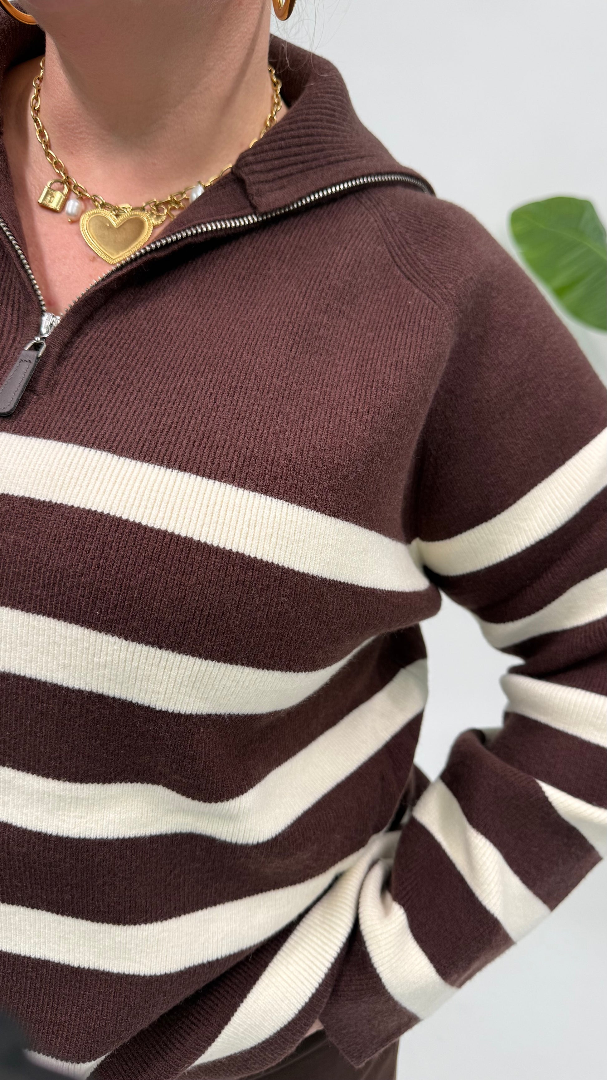 STREEP KNIT ESPRESSO/OFFWHITE