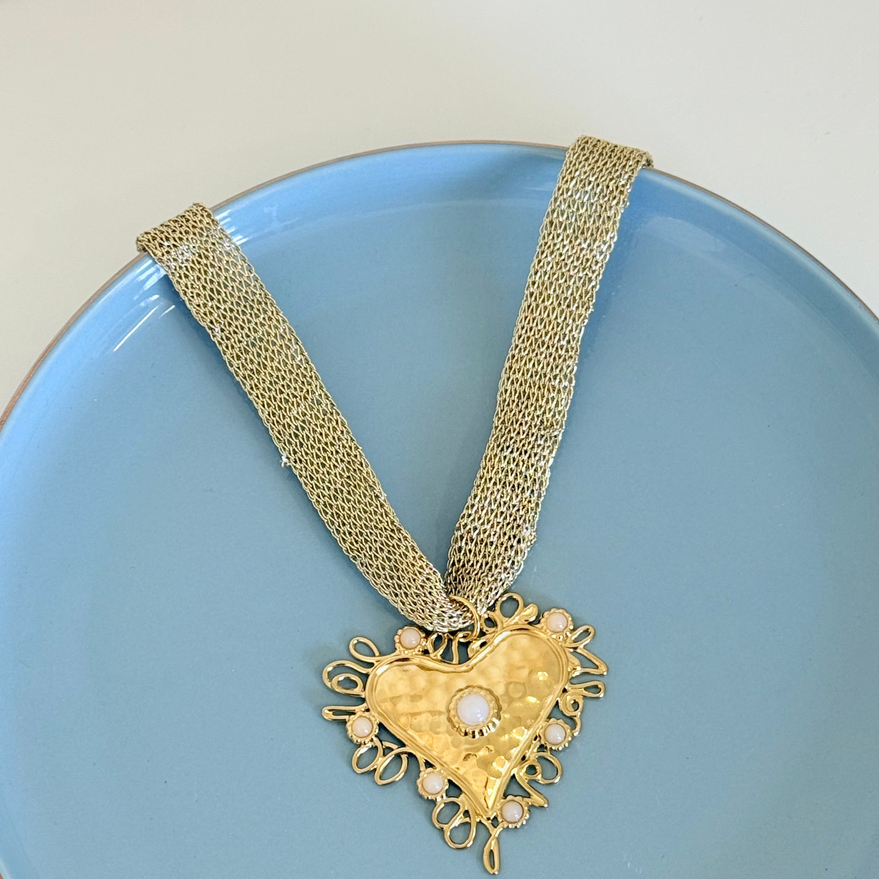 DIAMANT-HERZ-KETTE - GOLD