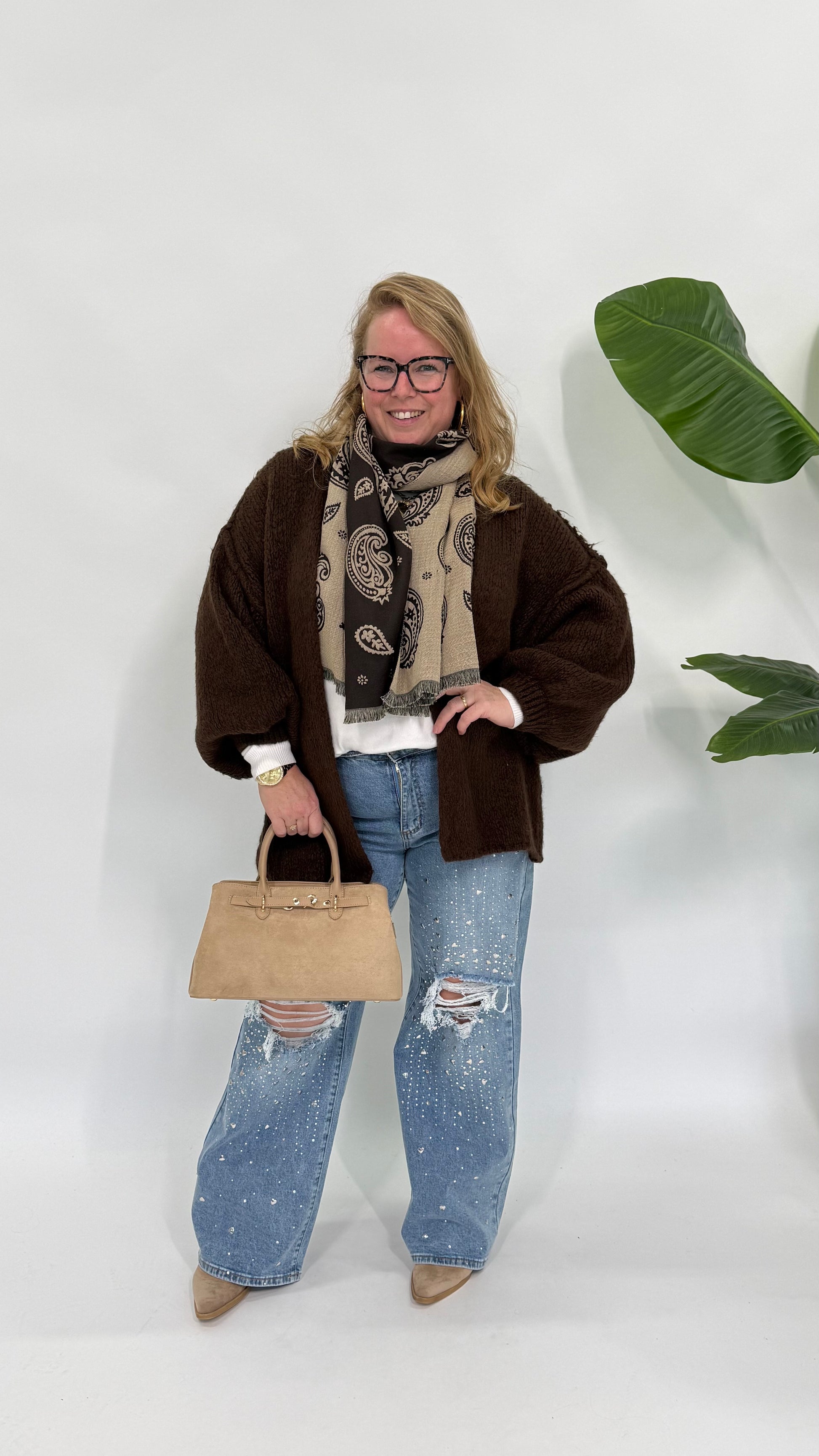 SJAAL MET PAISLEY PRINT ESPRESSO