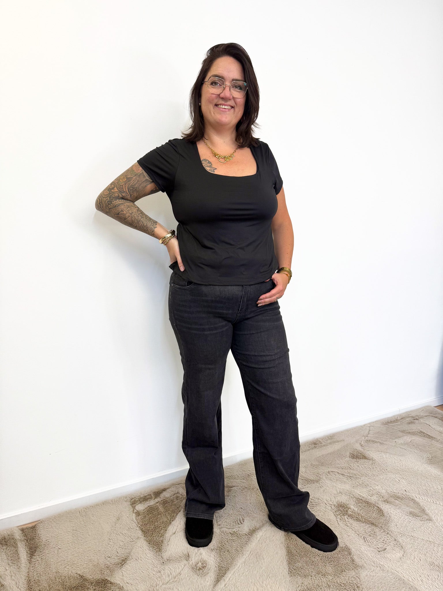 MOM WIDE LEG JEANS MERK GOODIES DJ2456 (40 bis 48) - GRAU