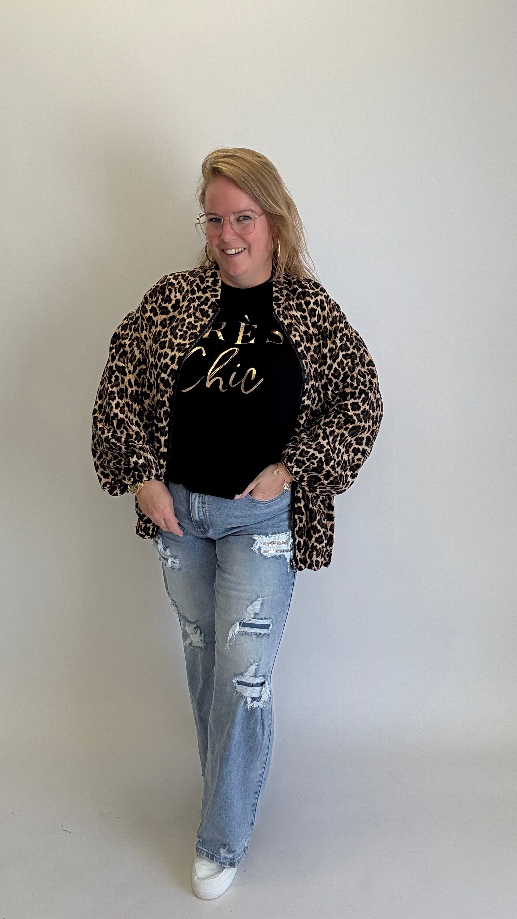 BO DENIM WESTE (38 BIS 50) - SCHWARZ