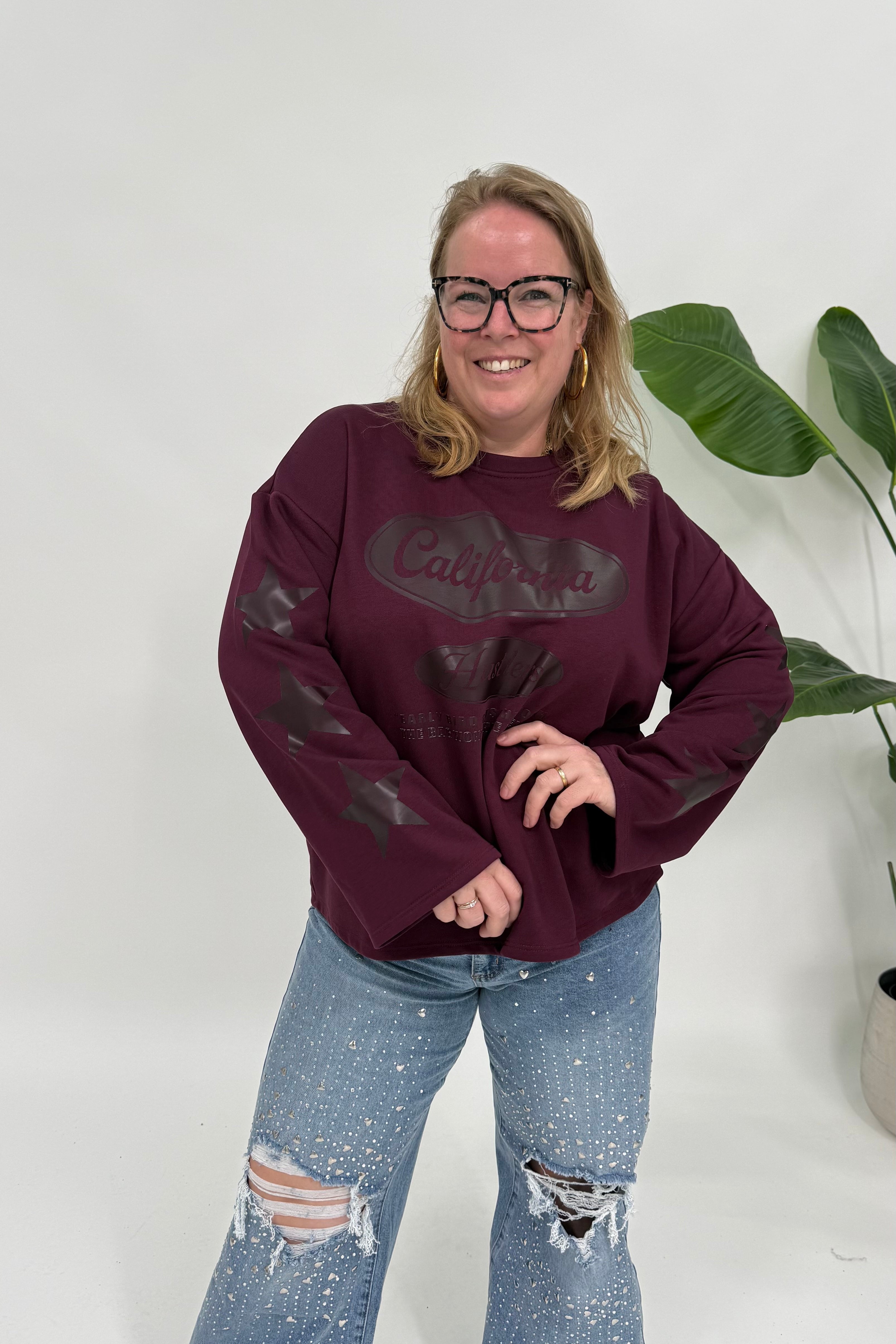 CALIFORNIA STAR SWEATER BURGUNDY