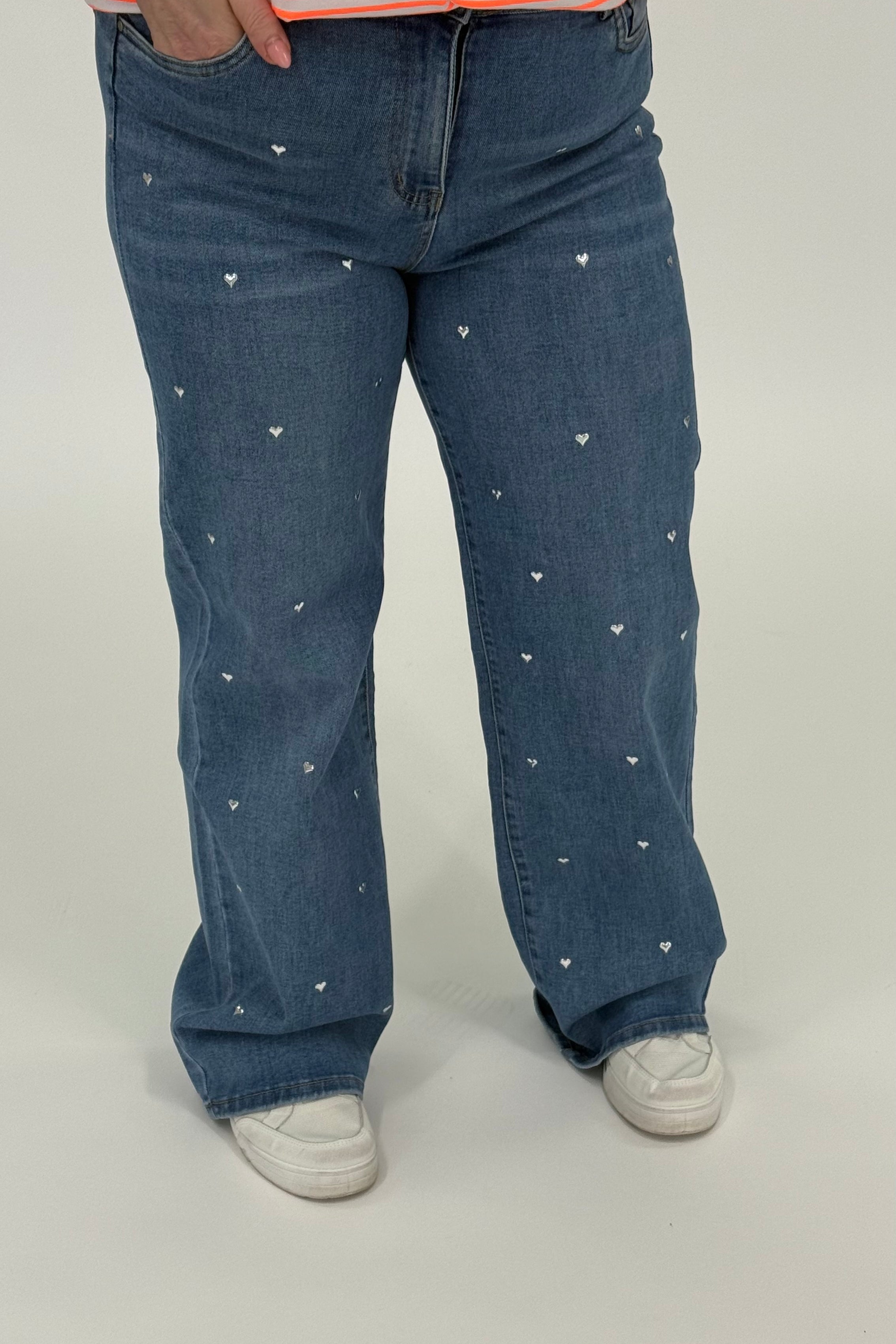 MOM WIDE LEG JEANS MERK GOODIES DJ2456 (40 bis 48) - GRAU