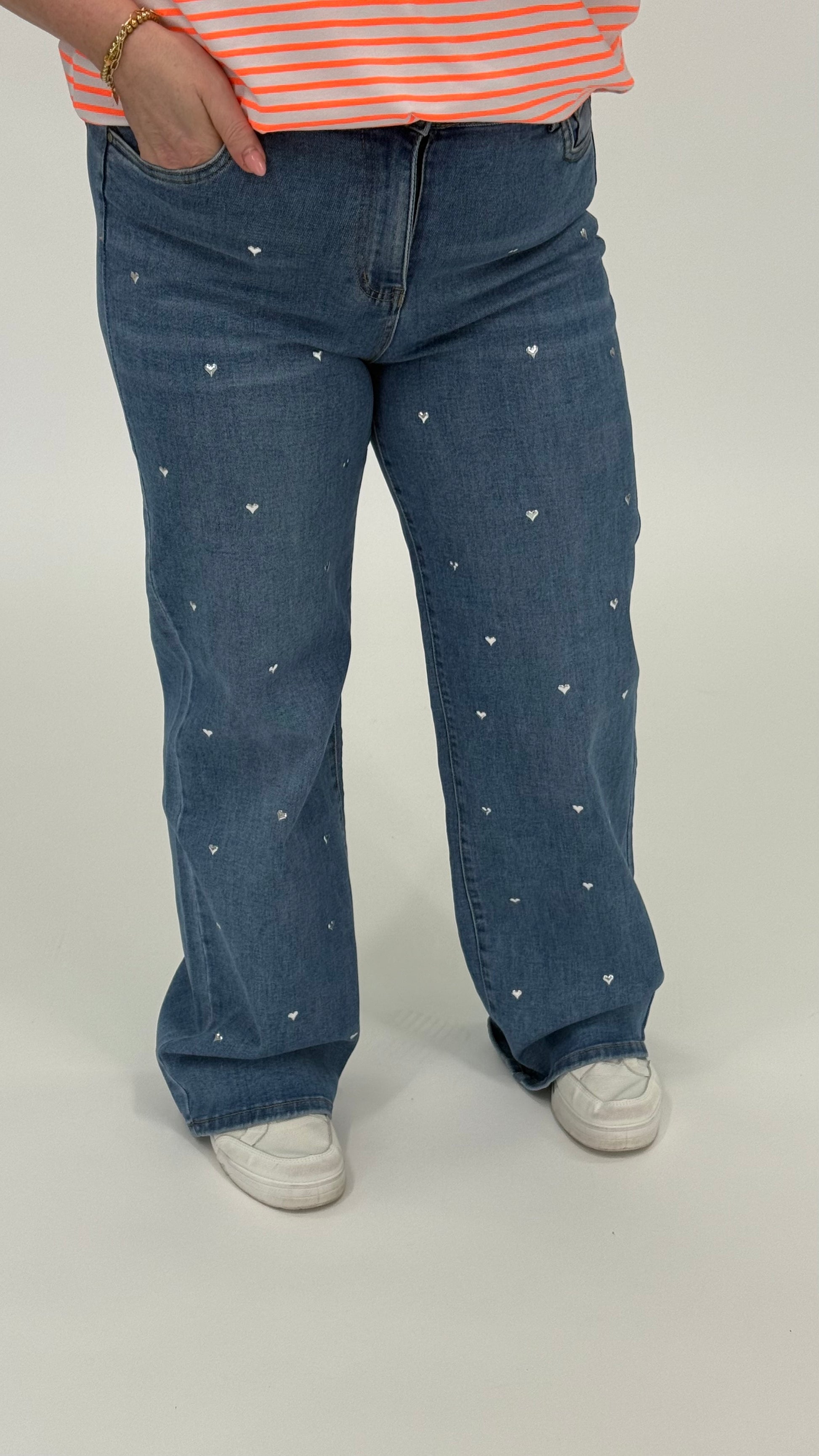 MOM WIDE LEG JEANS MERK GOODIES DJ2456 (40 bis 48) - GRAU