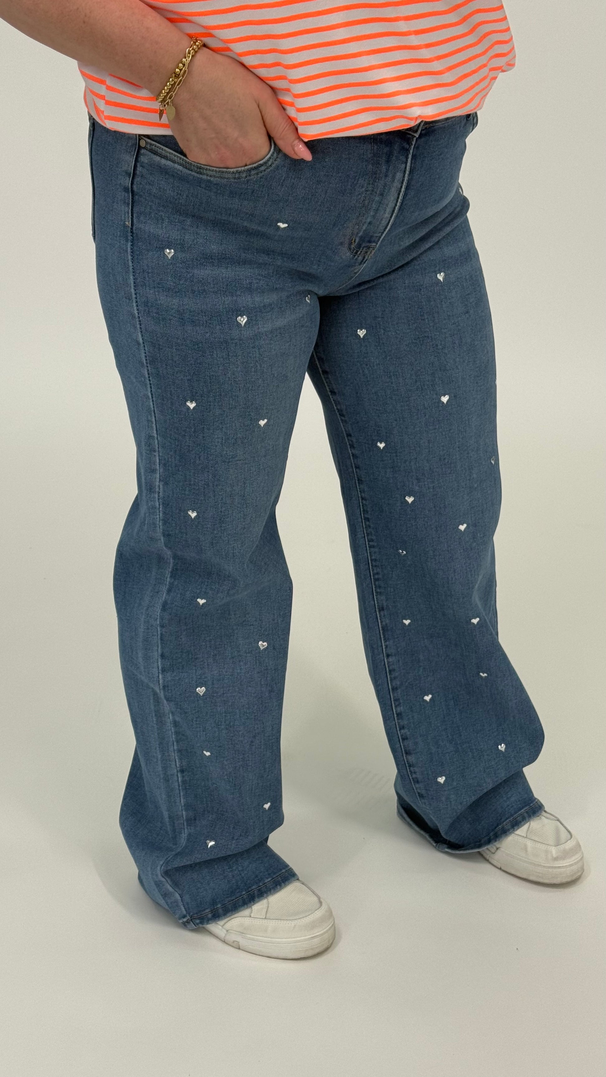 MOM WIDE LEG JEANS MERK GOODIES DJ2456 (40 bis 48) - GRAU