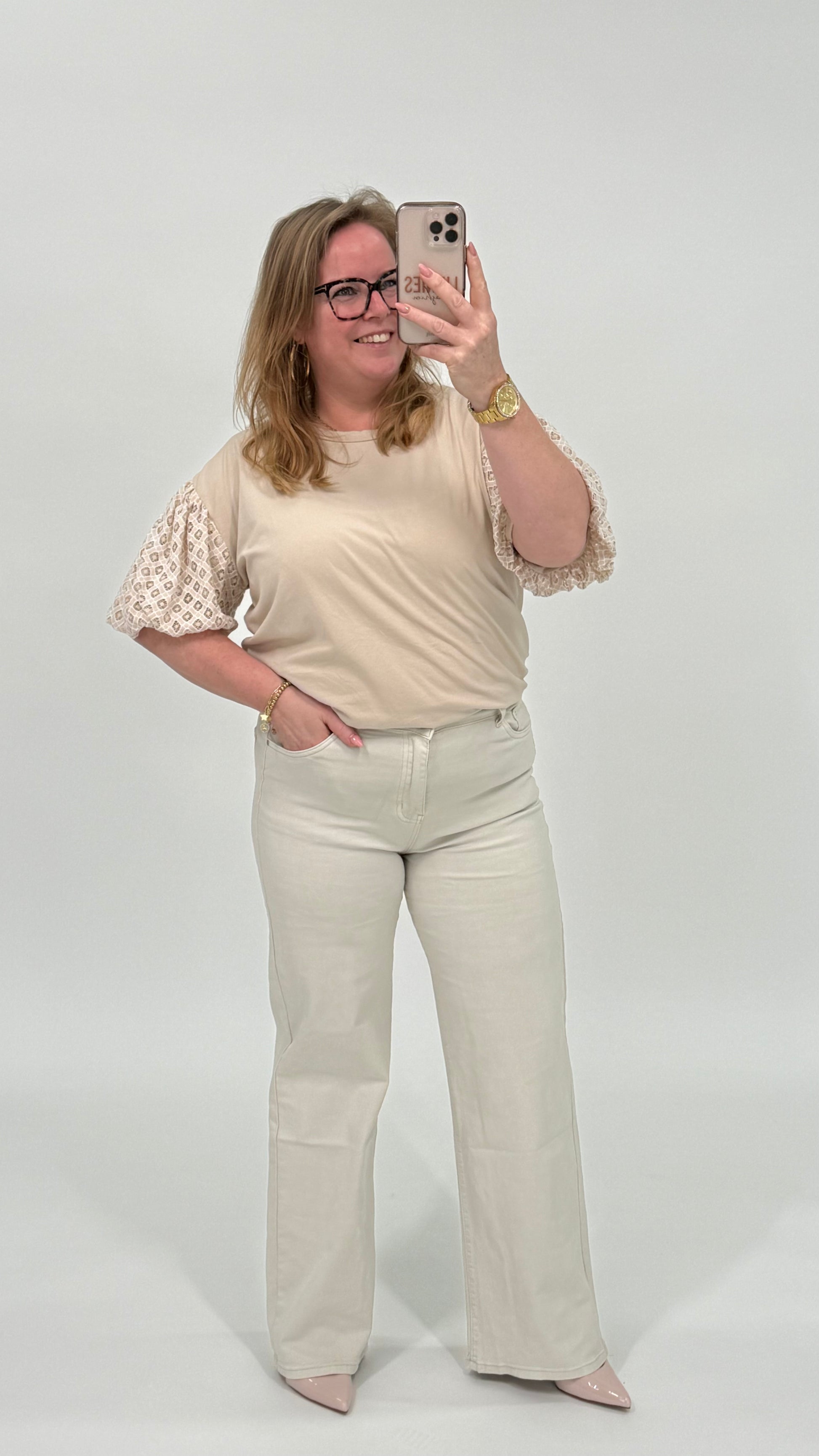 MOM WIDE LEG JEANS MERK GOODIES DJ2456 (40 bis 48) - GRAU