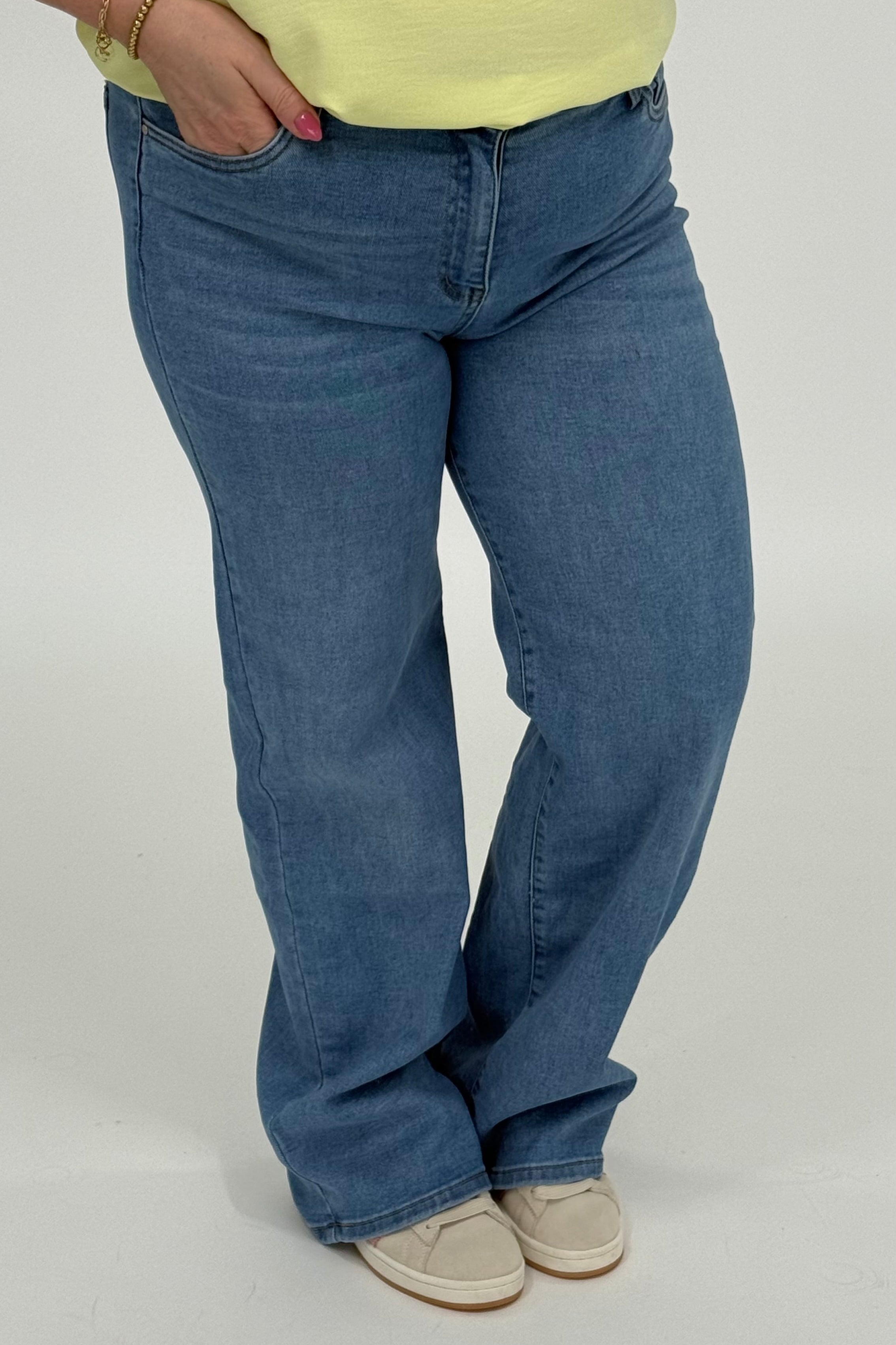 MOM WIDE LEG JEANS MERK GOODIES DJ2456 (40 bis 48) - GRAU