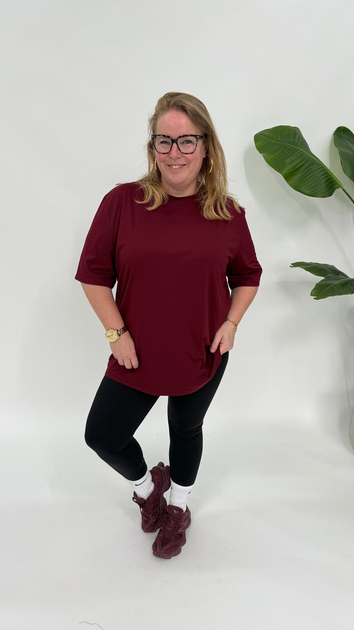 BASIC T-SHIRT LINNIES THE LABEL BURGUNDY