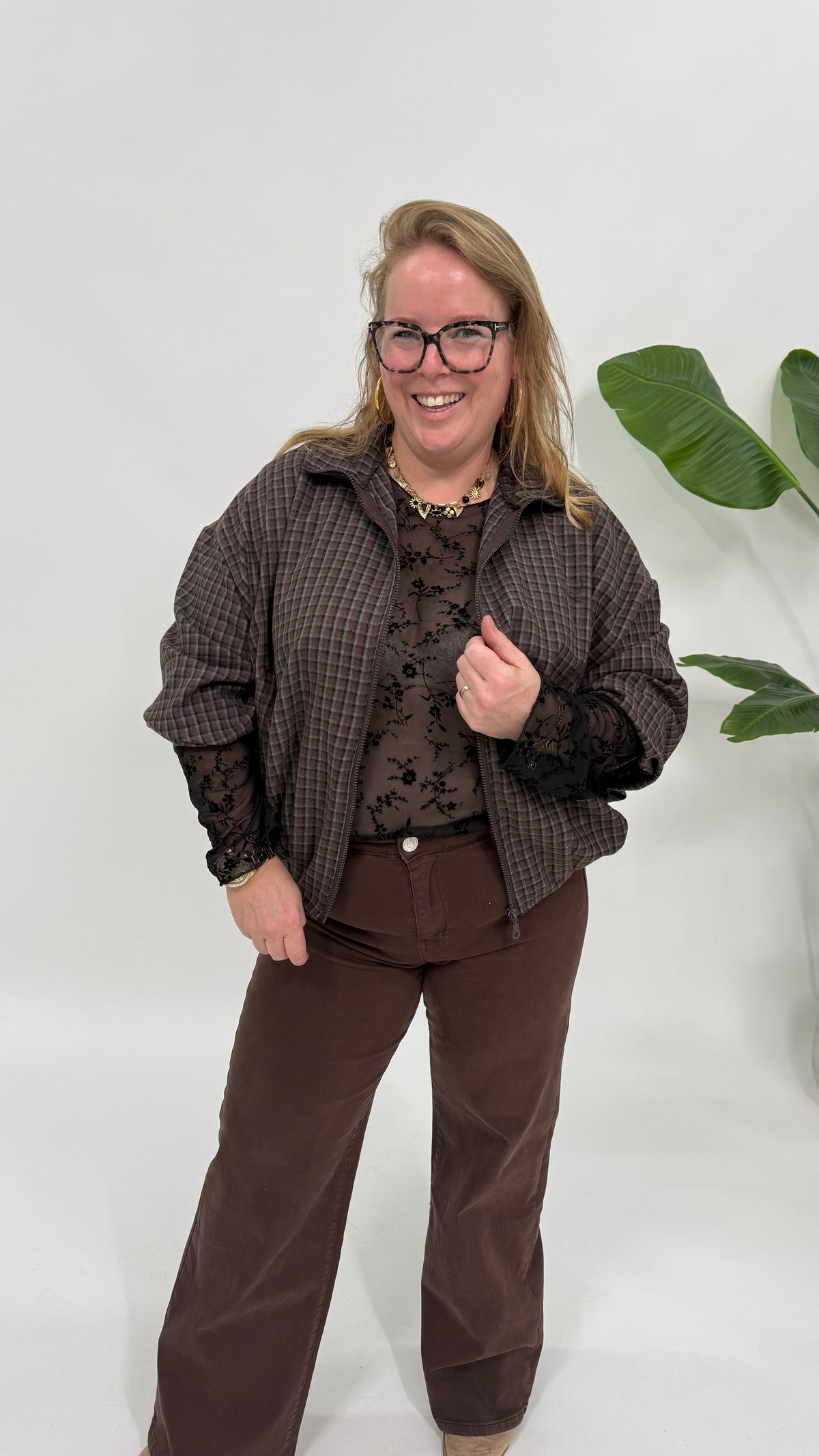 RUIT BLOUSE/JAS ESPRESSO