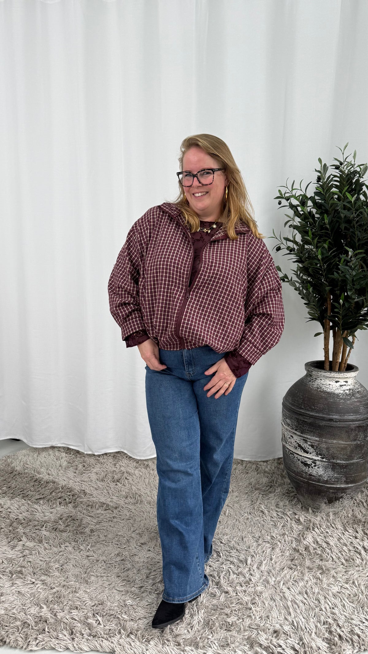 RUIT BLOUSE/JAS BURGUNDY