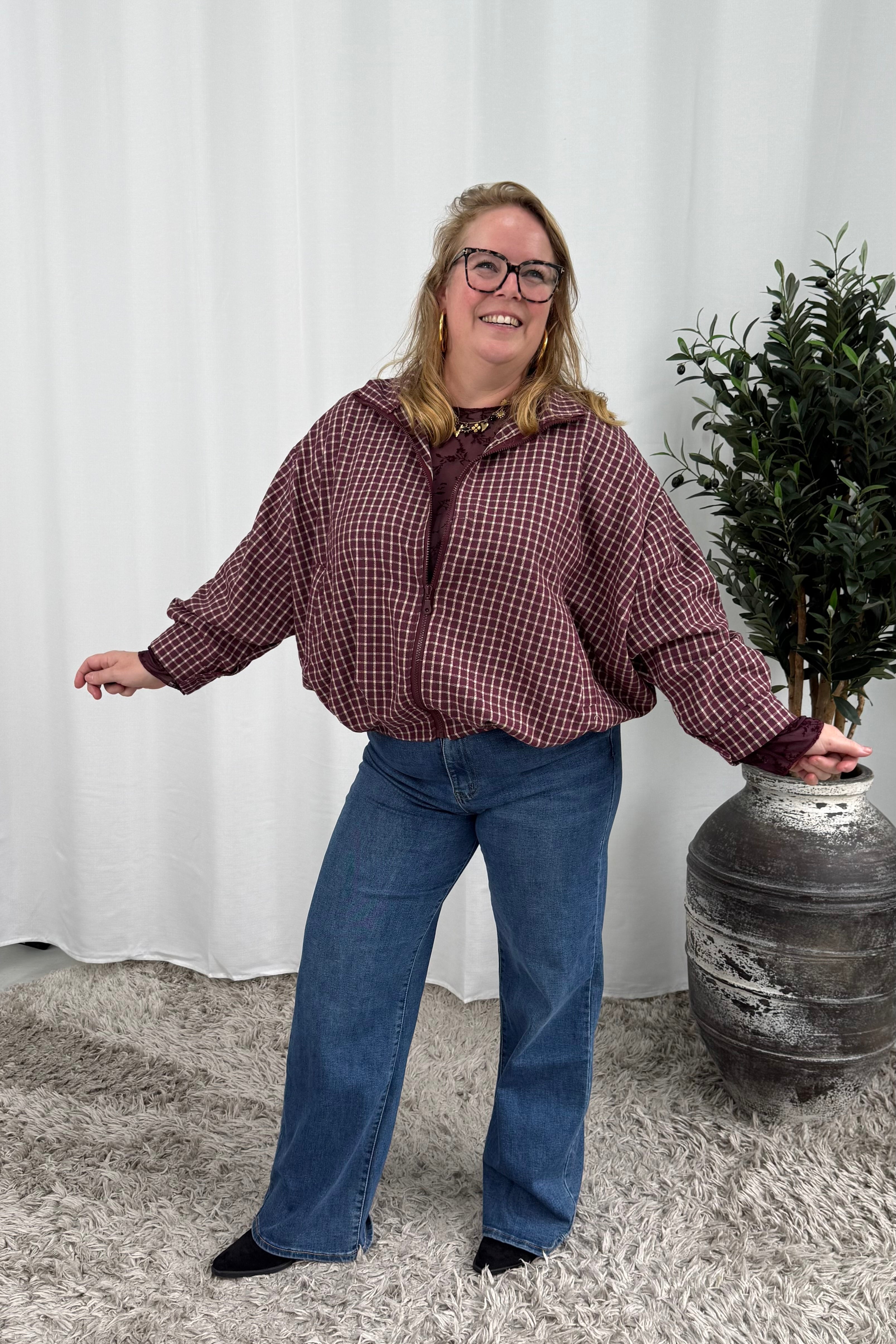 RUIT BLOUSE/JAS BURGUNDY