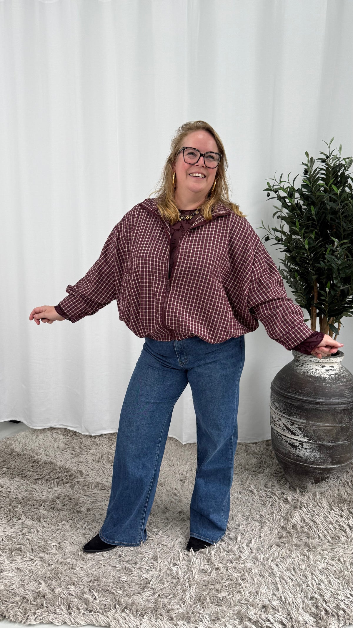 RUIT BLOUSE/JAS BURGUNDY